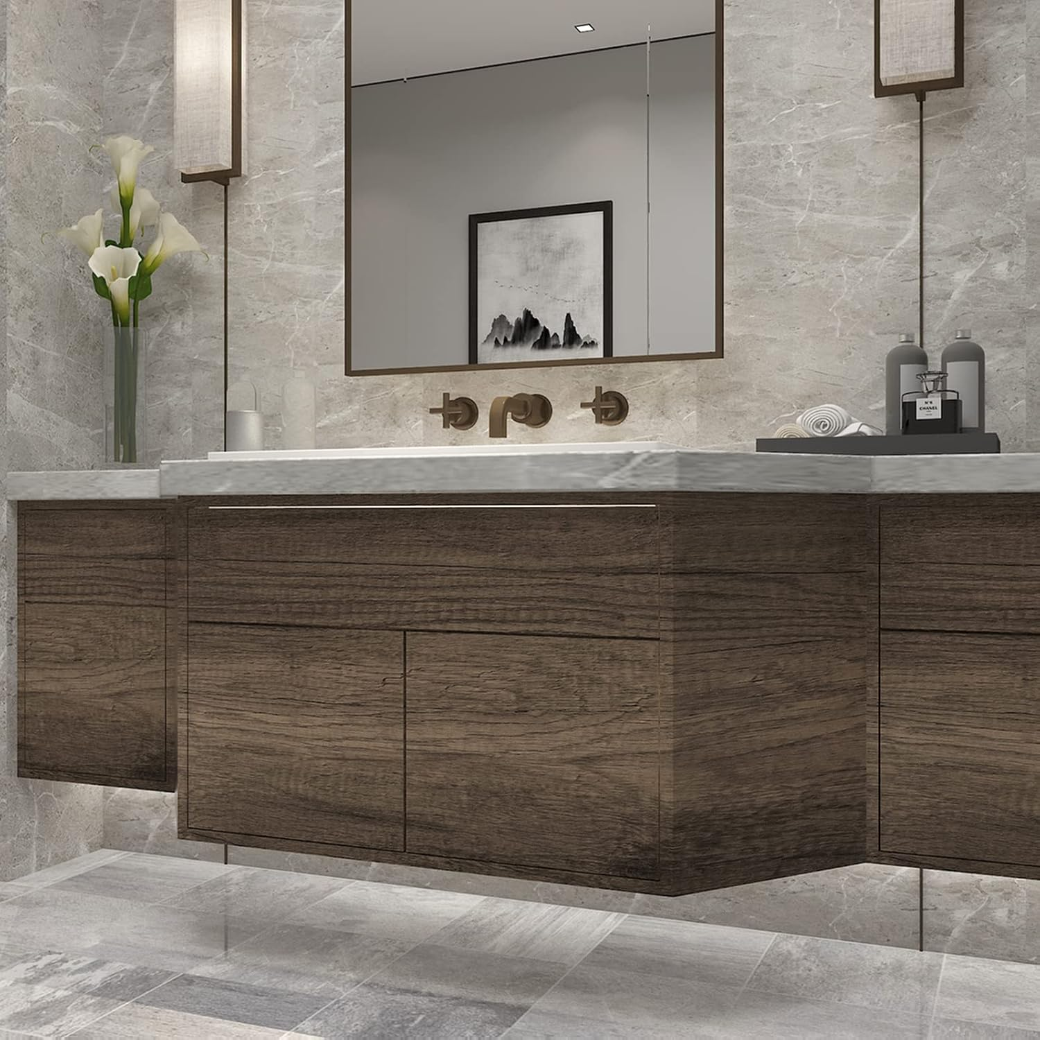 TOTIO Dark Grey Vintage Wood Grain Wallpaper, 60 Cm X 5 M, Self-Adhesive, Waterproof, Removable image number 7