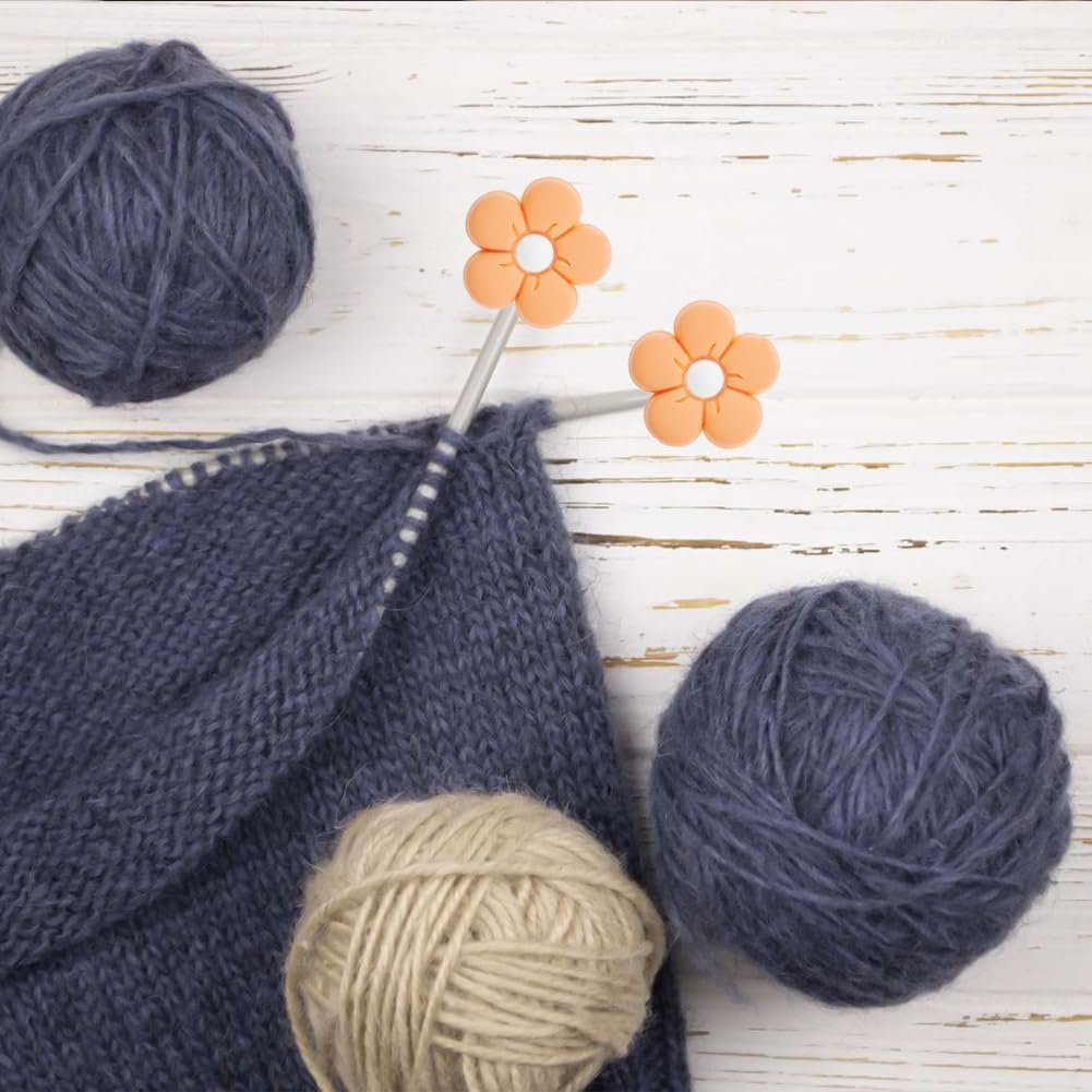 10 Pack Cute Flower Needle Point Protectors Silicone Needle Point Protectors Knitting Accessories and Supplies Knitting Needle Stoppers Knitting Needles Point Protectors Knitting Tools image number 6