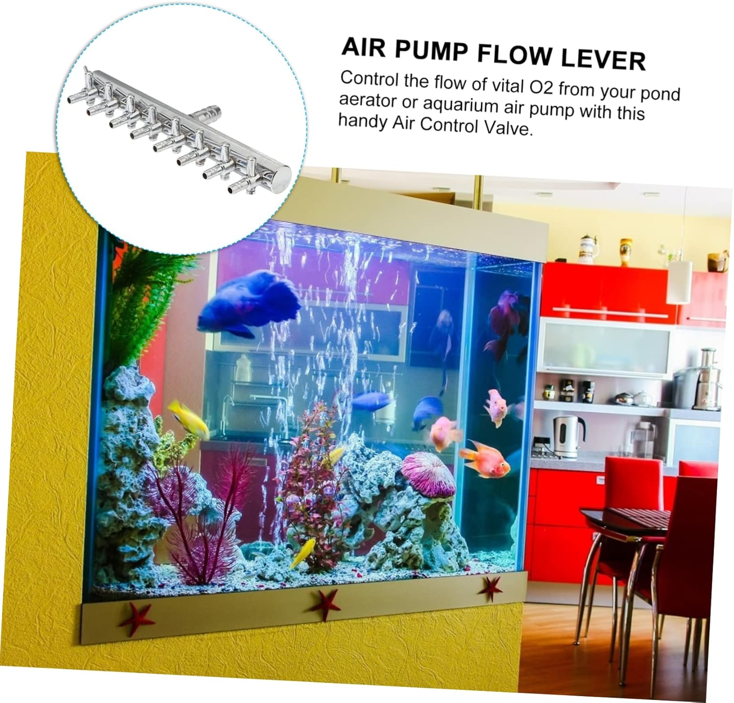 BESPORTBLE Aquarium Airline Splitter 8 to 4Mm Distributor Fish Pump Lever Control Manifold Tap image number 6