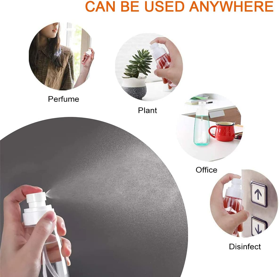 Lahviuu Spray Bottle,6 Pcs 30Ml Fine Mist Empty Travel Bottle Set Portable Reflillable Liquid Containers,Atomiser for Cosmetic,Make Up,Hair,Perfume(Pink, Clear, Blue) image number 3