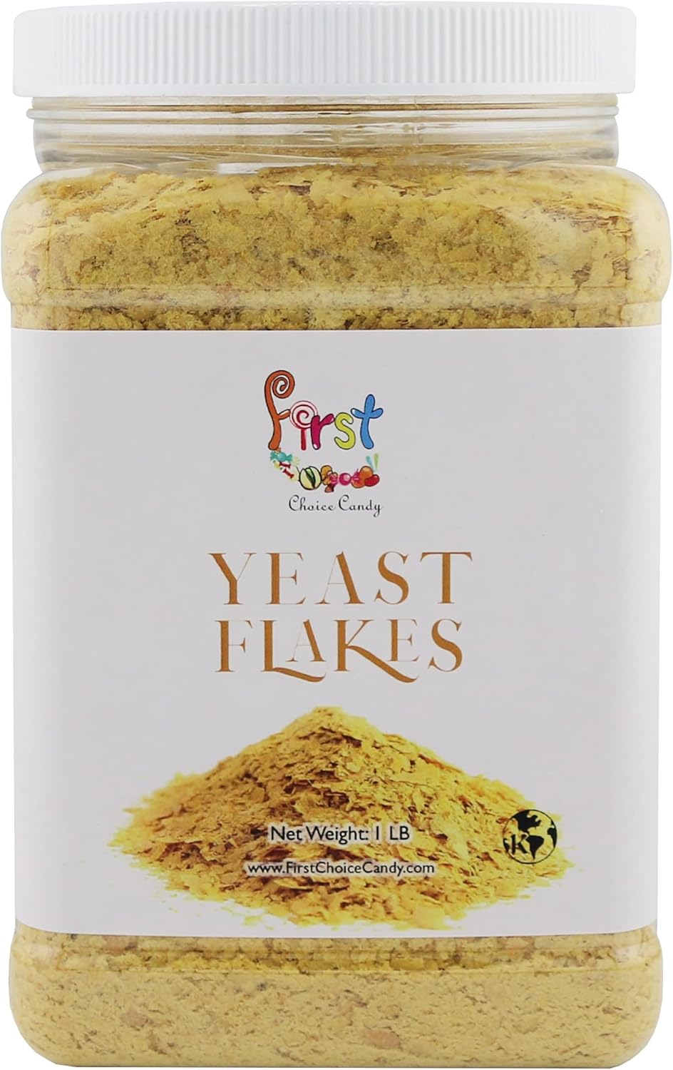 Firstchoicecandy Premium Nutritional Yeast Flakes 1 Pound in Reusable Container, Certified Kosher image number 2