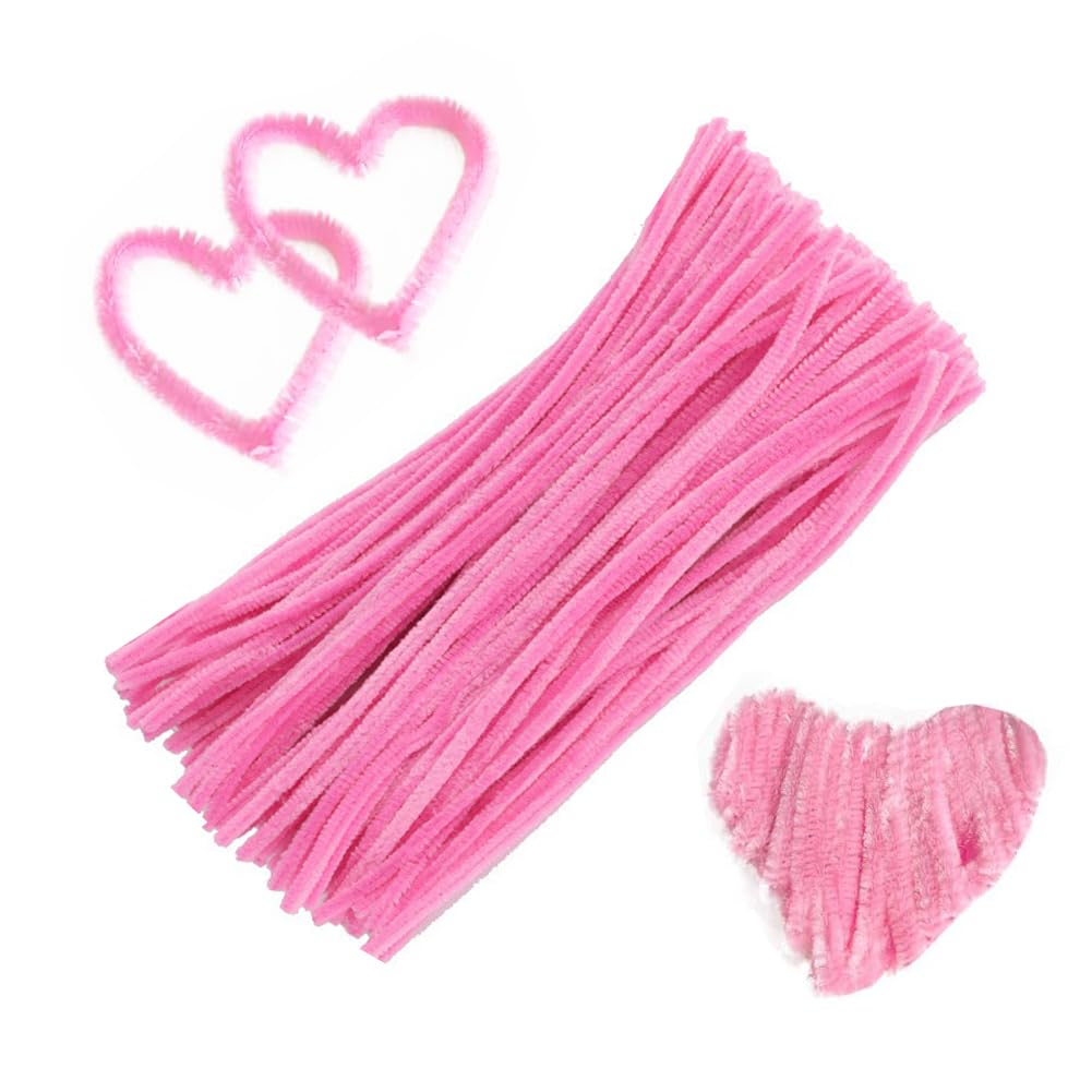 100Pcs Pink Pipe Cleaners Chenille Stem for DIY Crafts,Arts,Wedding,Home,Party,Valentine'S Day Holiday Decoration 6 Mm X 12 Inch image number 6