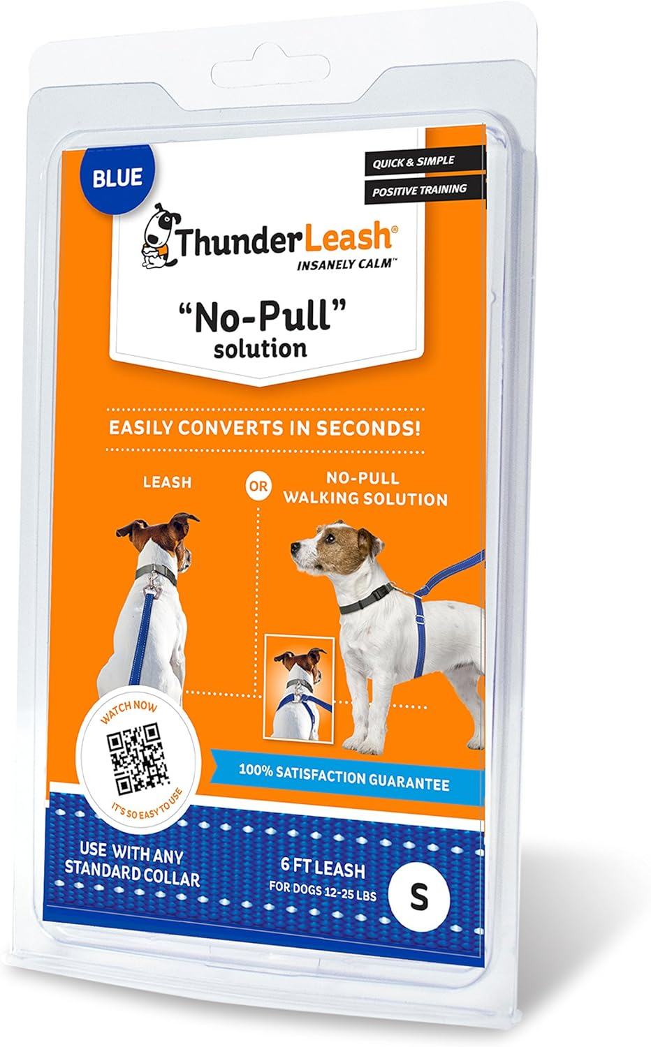 Thunderleash No-Pull Dog Leash (Small (12 to 25 Lbs), Grey)