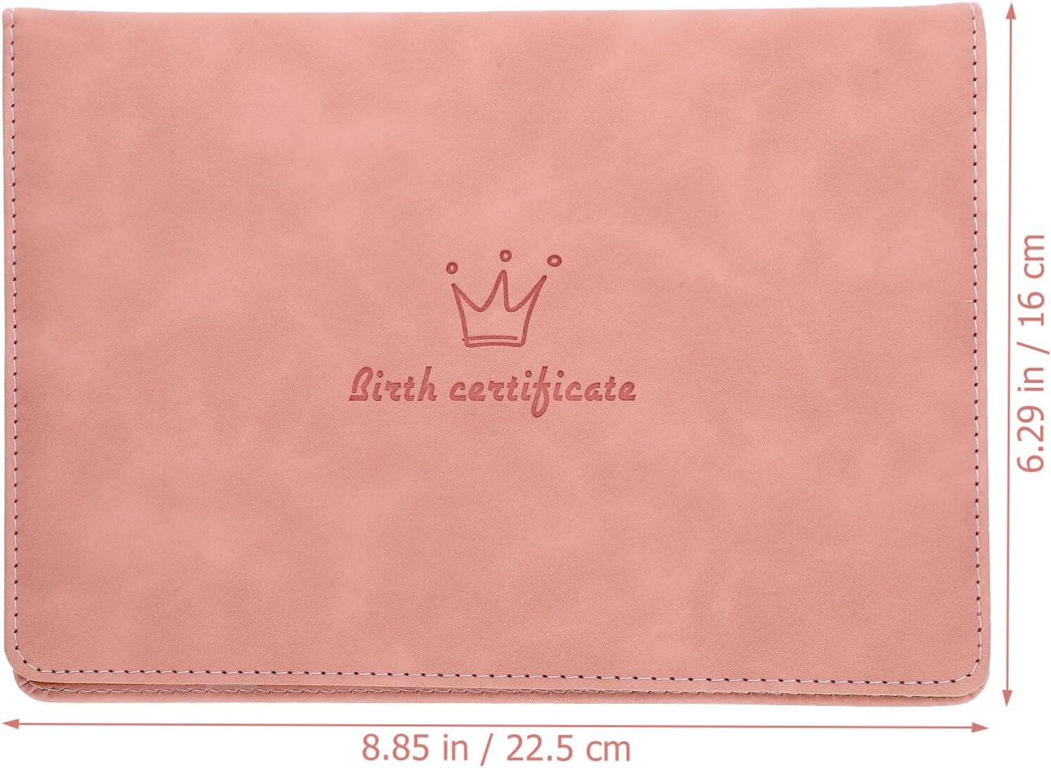 Pink Leather Birth Certificate Protector - Baby Birth Certificate Holder with Cartoon Patterns, 8.84X6.29In, Keepsake Storage for Important Documents image number 6
