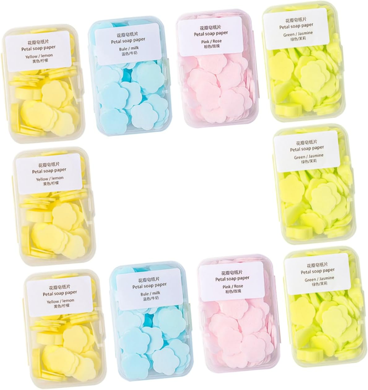 Yardwe 16-Box Set of Portable Travel Soap Flakes Disposable Paper Soap Sheets for Hand Washing Scented Lemon Milk Rose and Jasmine for Camping and Travel image number 5