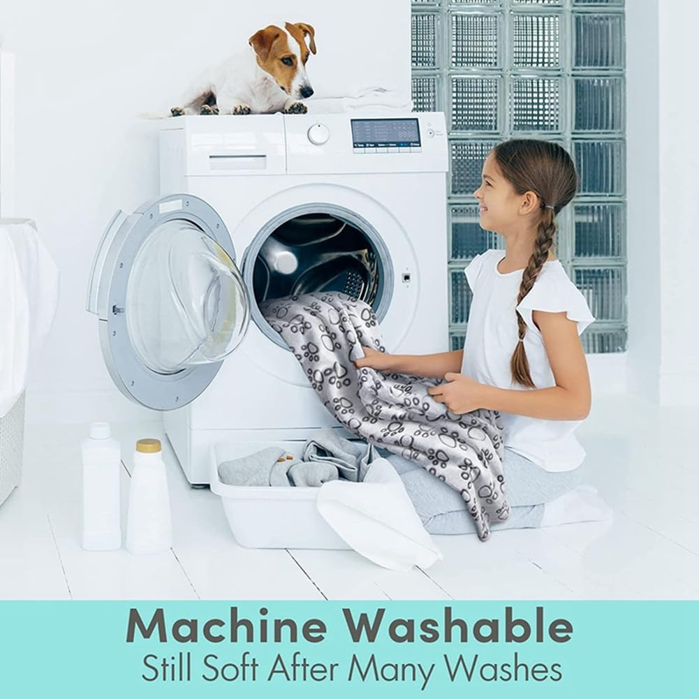 VENEKA Puppy Essentials Dog Product Cats Calming Blankets Throw for Medium Small Dogs, Christmas Pet Dog Gifts (Grey) Easy to Use image number 2