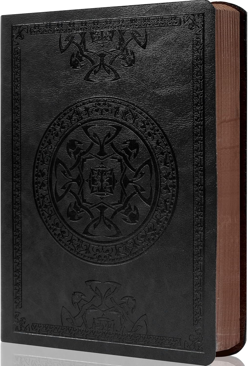 CAGIE Lined Journal for Men Soft Cover Notebook Leather Journals for Writing, 180 Lay Flat Vintage Mens Journal Personal Diary, 5.7'' X 8.3'', Black