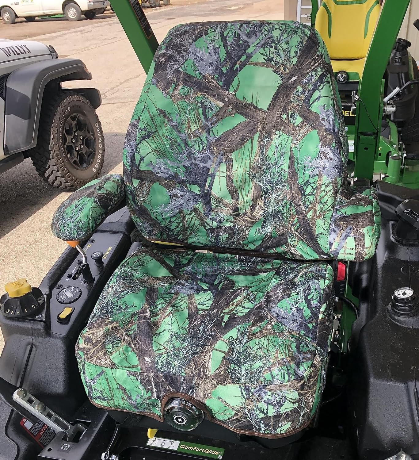 Durafit Seat Covers, Compatible with JD Z950R Ztrak&trade; Zero-Turn Mower in Green Camo image number 1
