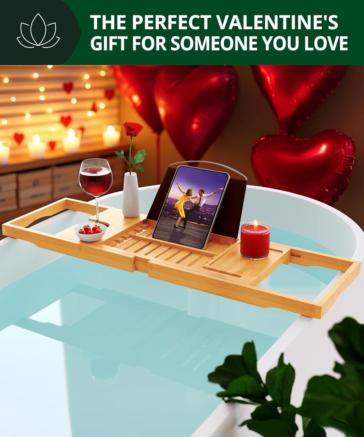 Royal Craft Wood Premium Foldable Bathtub Tray - Wood Bath Tray for Tub, Bamboo Shelf, Expandable Bath Table Trays, Bathtub & Bathroom Accessories for New Home & Mothers Day & Birthday Gifts for Mom - Gray (Classic) image number 7