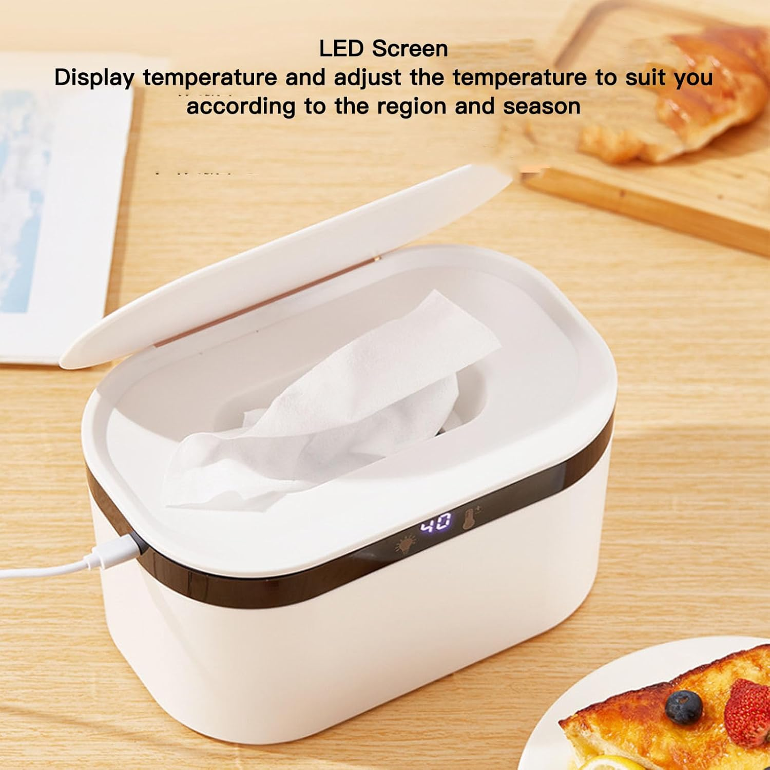 Baby Wipe Warmer with Night Light, Wipe Warmer and Baby Wet Wipes Dispenser, Portable Baby Wipe Warmer and Dispenser image number 2