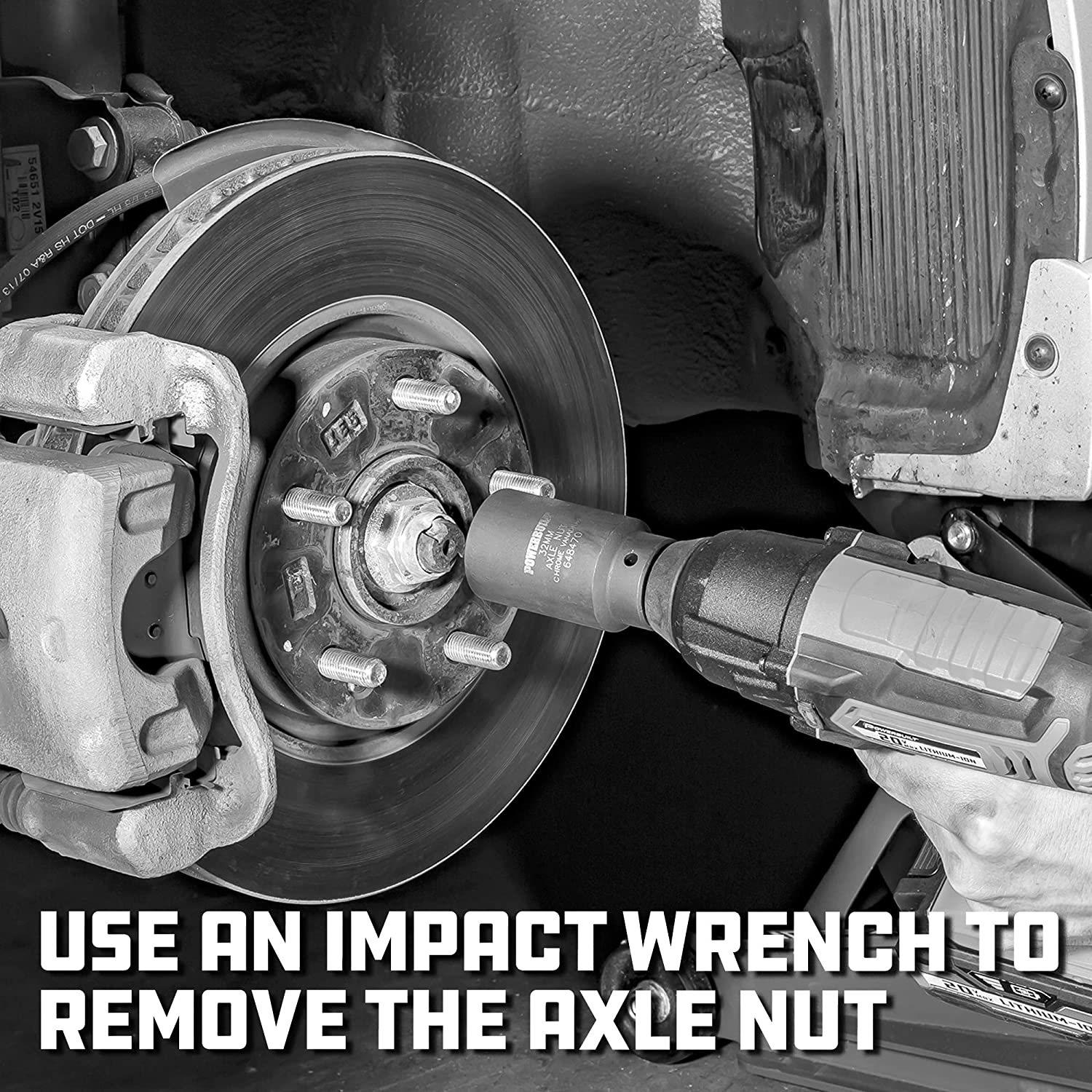 Powerbuilt 39Mm Axle Nut Socket, 1/2 Inch Drive, Use with Impact Wrench, 12 Point Extra Deep, Remove Axle Shaft Nut - 641422 image number 4