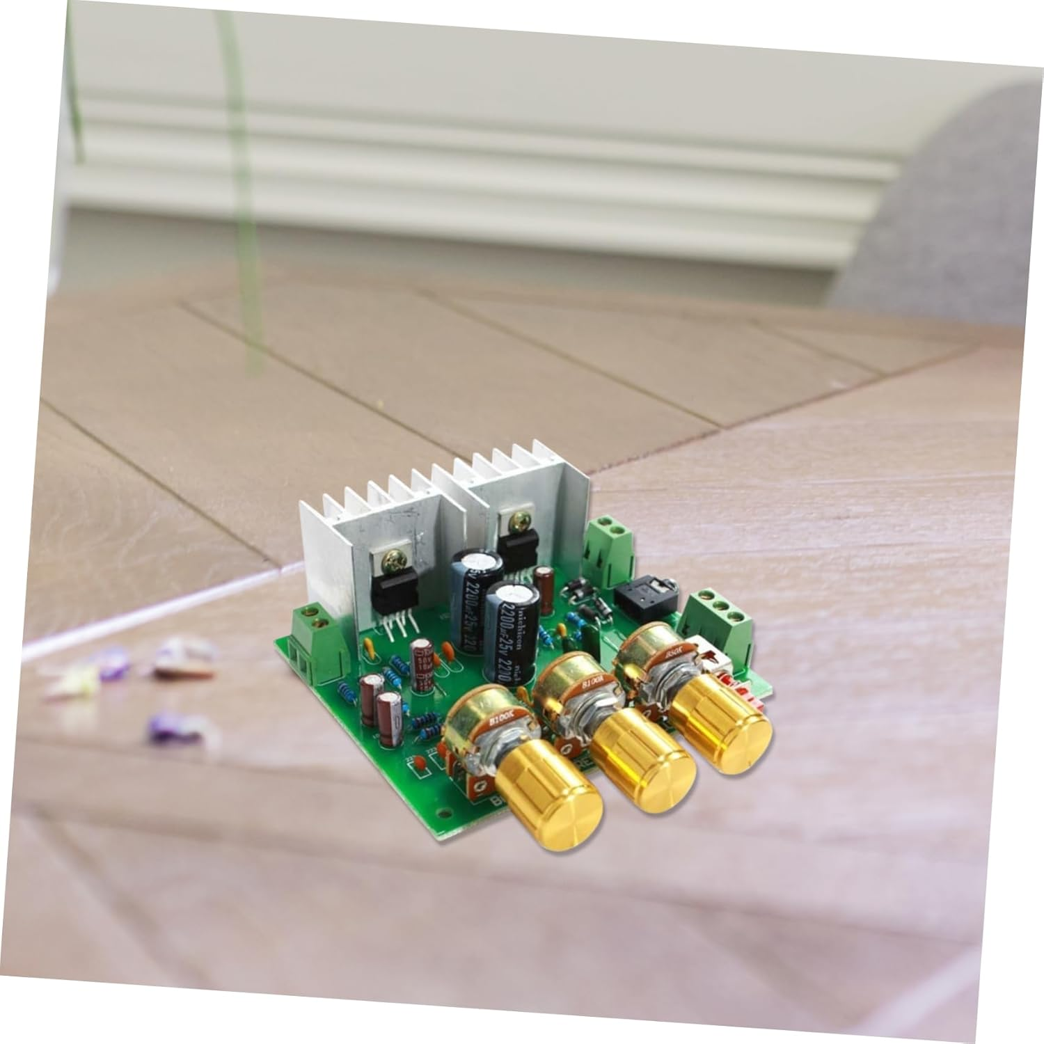 PAMINGONO Stereo Amplifier Board Power Amp Module DIY Kit with Gold Knob for Audio System Audio Enthusiasts Home Speaker Assembly image number 1