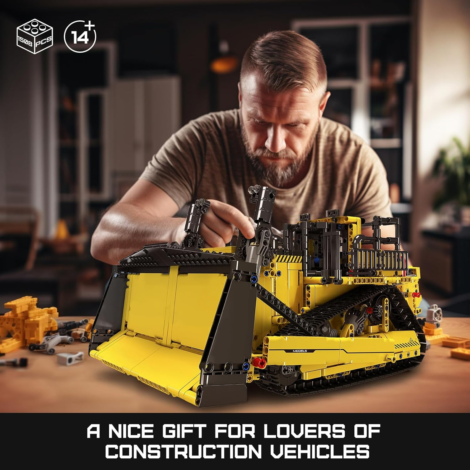 Mould King RC Bulldozer STEM Technology Building Blocks Set for Kids -Construction Blocks Engineering Excavator 1508 Piece, Remote Control Truck Toy Gifts for Teens/Adult image number 3