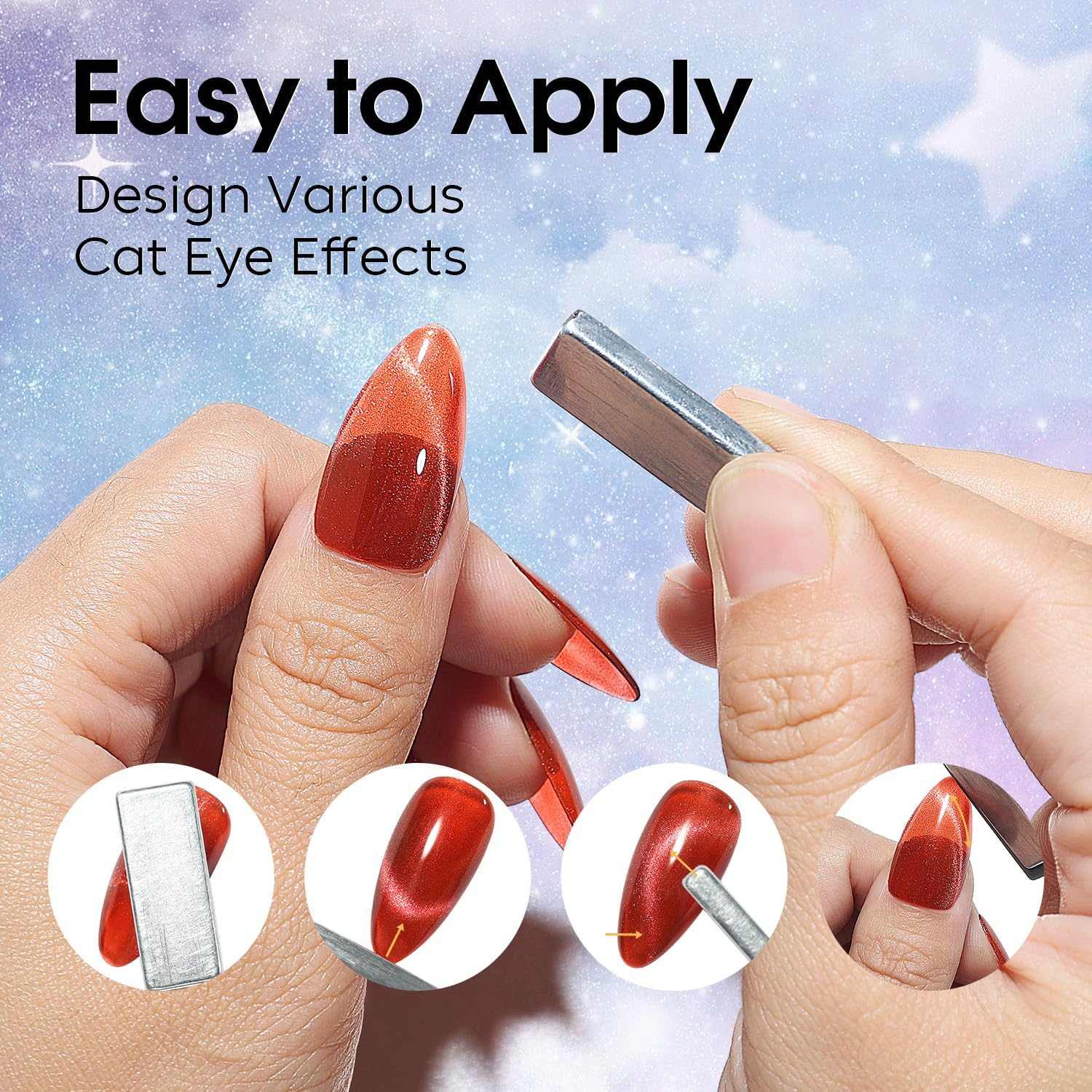 Nicedeco Hema Free Cruelty Free Vegan Cat Eye Gel Nail Polish, High Gloss Long Lasting Soak off LED U V Gel Polish 1 Pcs 15Ml - 305 image number 4