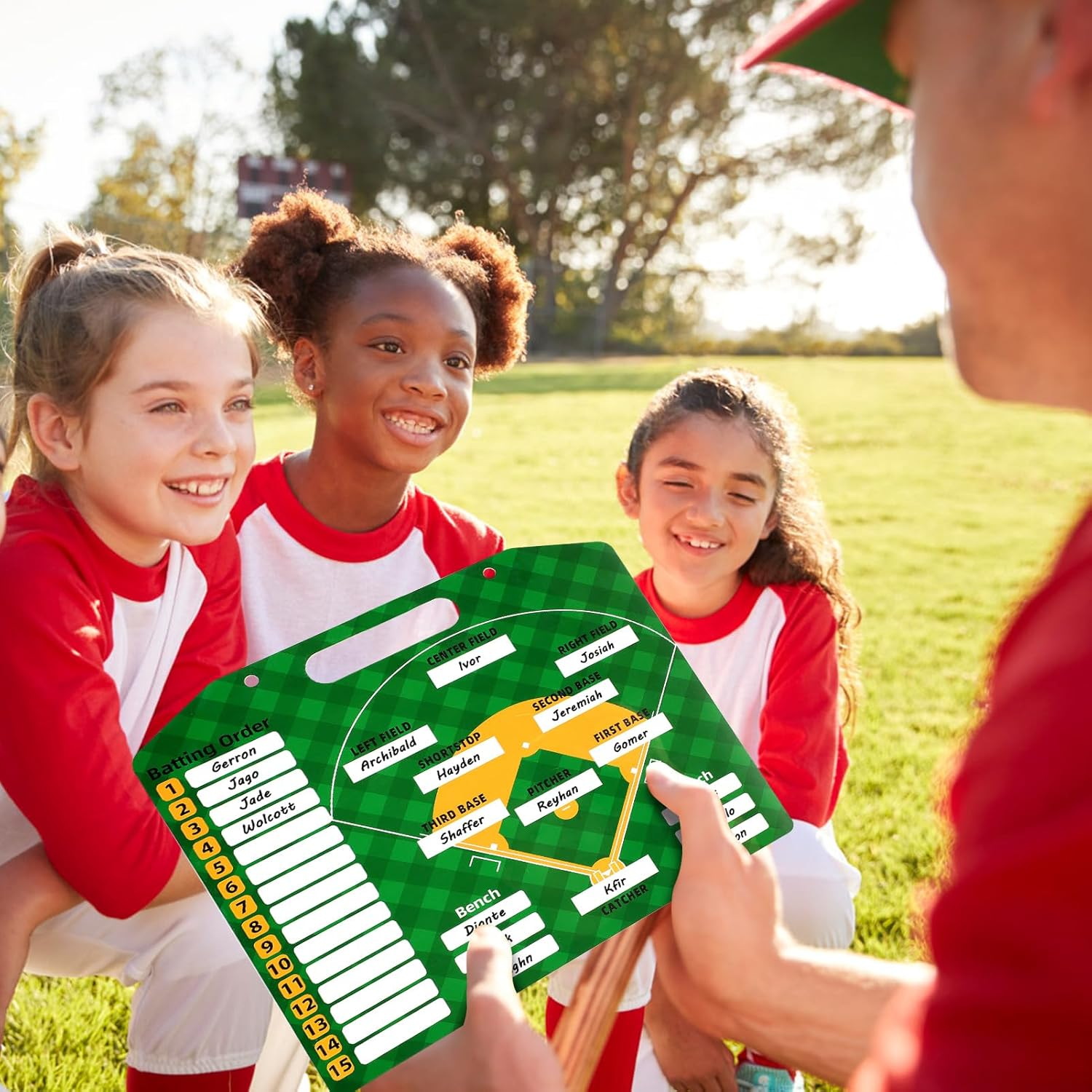 Magnetic Baseball Lineup Board,Dry Erase Lineup Board,Double Sided Baseball Coaching Whiteboard,Reusable Softball Lineup Board for Baseball Coaching image number 3