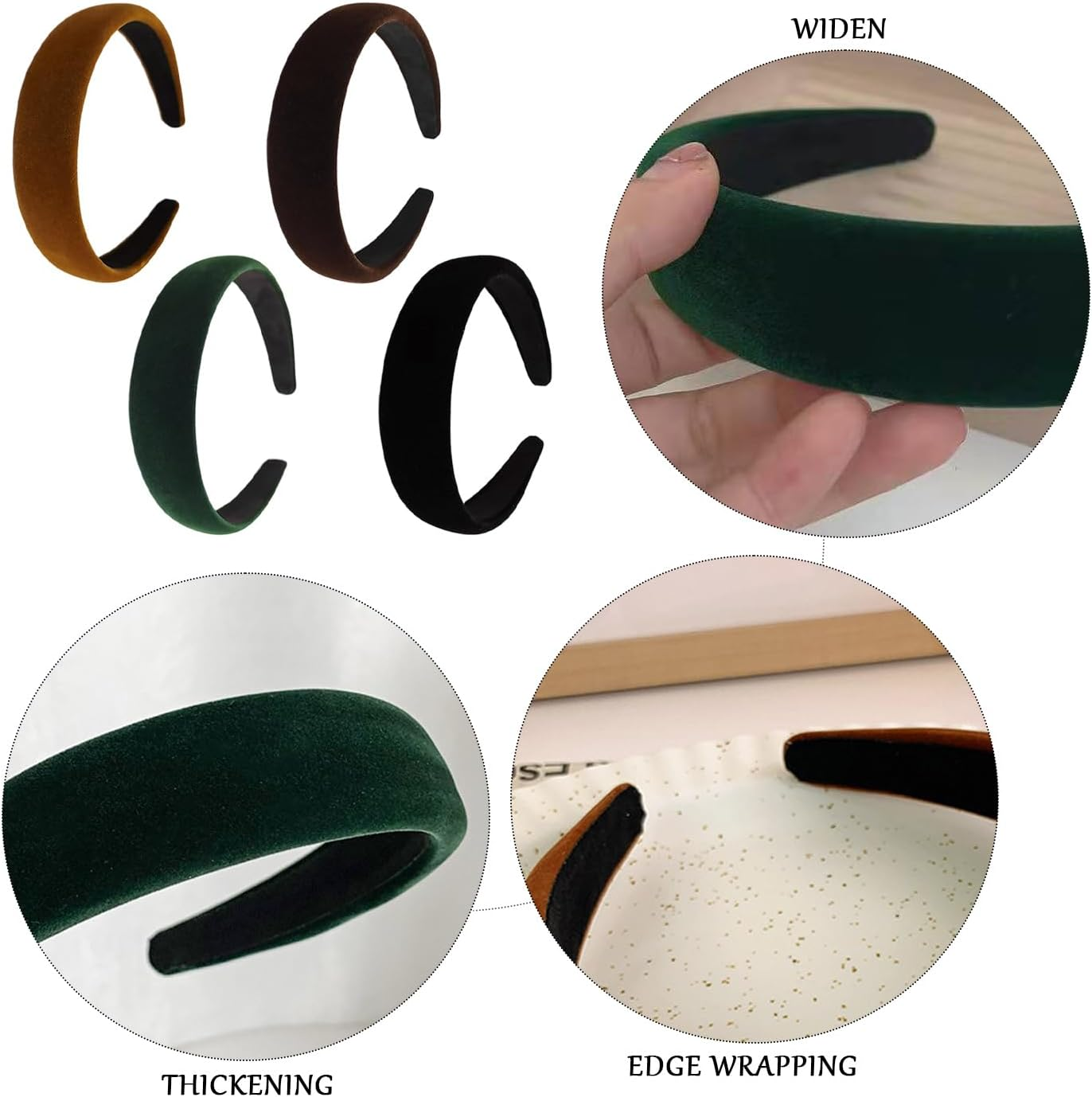 Pack of 6 Wide Edge Headbands, Retro Simple Headbands, Slip-Resistant Headbands, Hairstyle Accessories, Women'S Accessories for Women image number 5