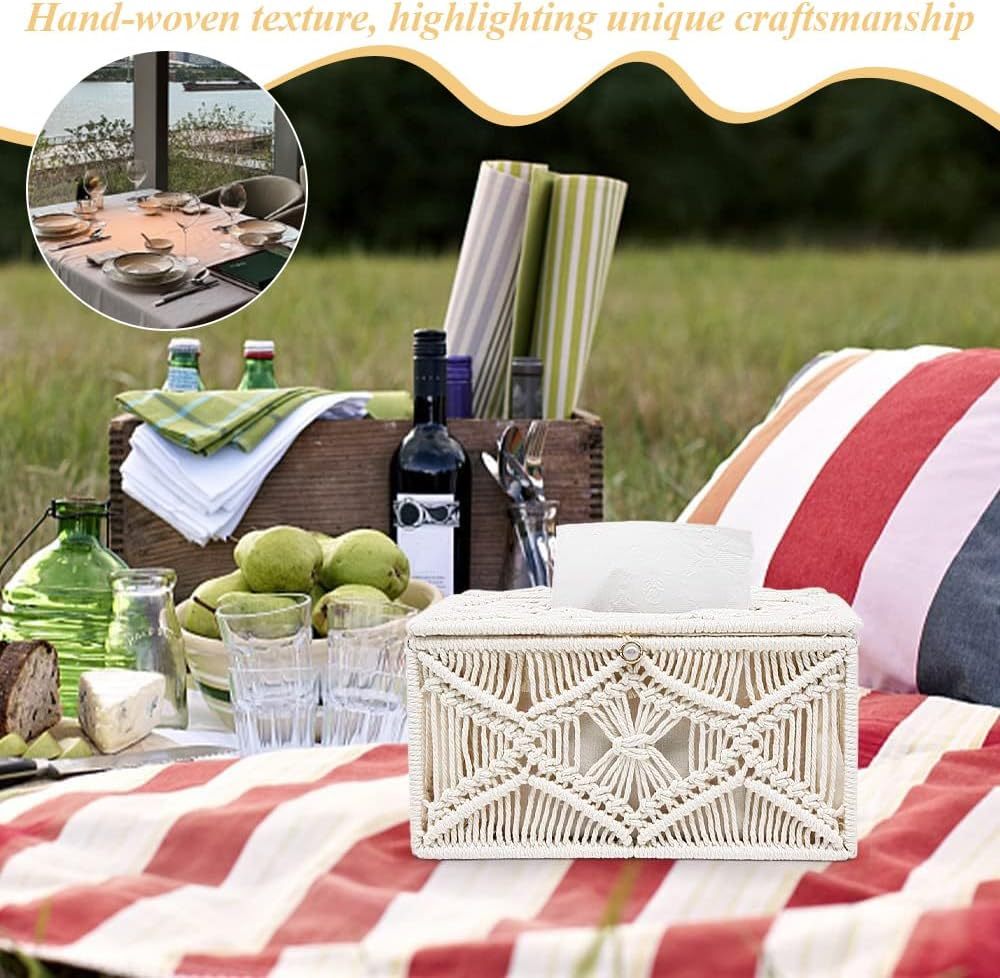 Tissue Box,Paper Tissue Holder,Storage Case,Napkin Organize,Daily Storage Box,For Bathroom Bedroom Dresser Living Room Office,Simple and Beautiful (Rectangle)