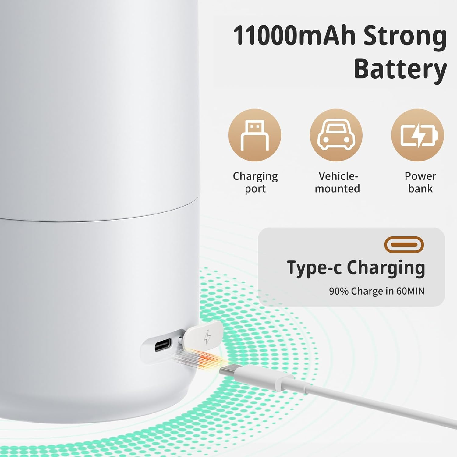 Portable Milk Warmer, 500Ml Large Capacity Portable Bottle Warmer, Dual Heating Modes for Breast Milk & Water, IPX6 Washable and Long Battery Life, Baby Essentials Suitable for Travel, Outdoor, Night image number 1