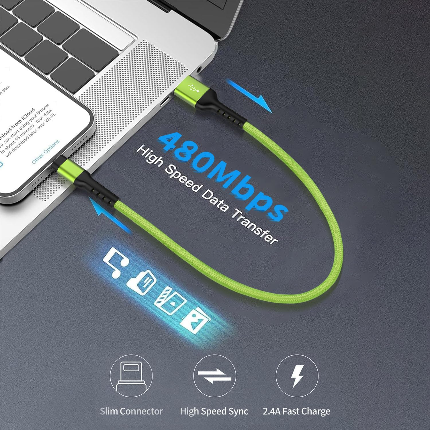 GOPALA Iphone Charger Cord 0.3M, 2Pack Short Lightning Cable for Car Fast Charging Braided USB to Lightning Cable Compatible with Apple Iphone 14 13 12 11 Pro Max 10 8 7 6 Ipad image number 4