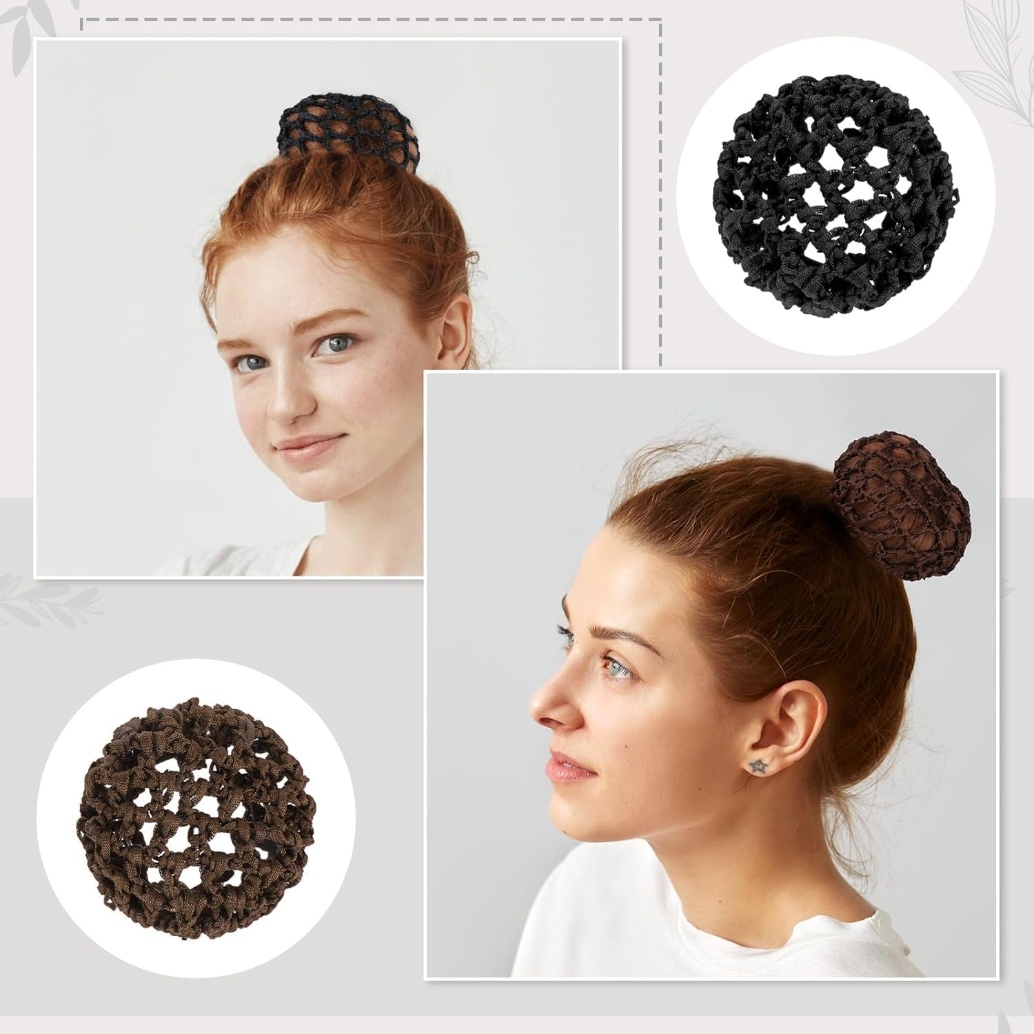Ballet Hair Bun Cover Hair Nets for Buns, 8Pcs Dance Hair Bun Ballet Net Stretchy Elastic Bun Hair Net,Hair Bun Holder Ballet Hair Nets Cover Dance Hair Bun Nets Ballet Hair Bun Cover Elastic Bun Nets image number 6
