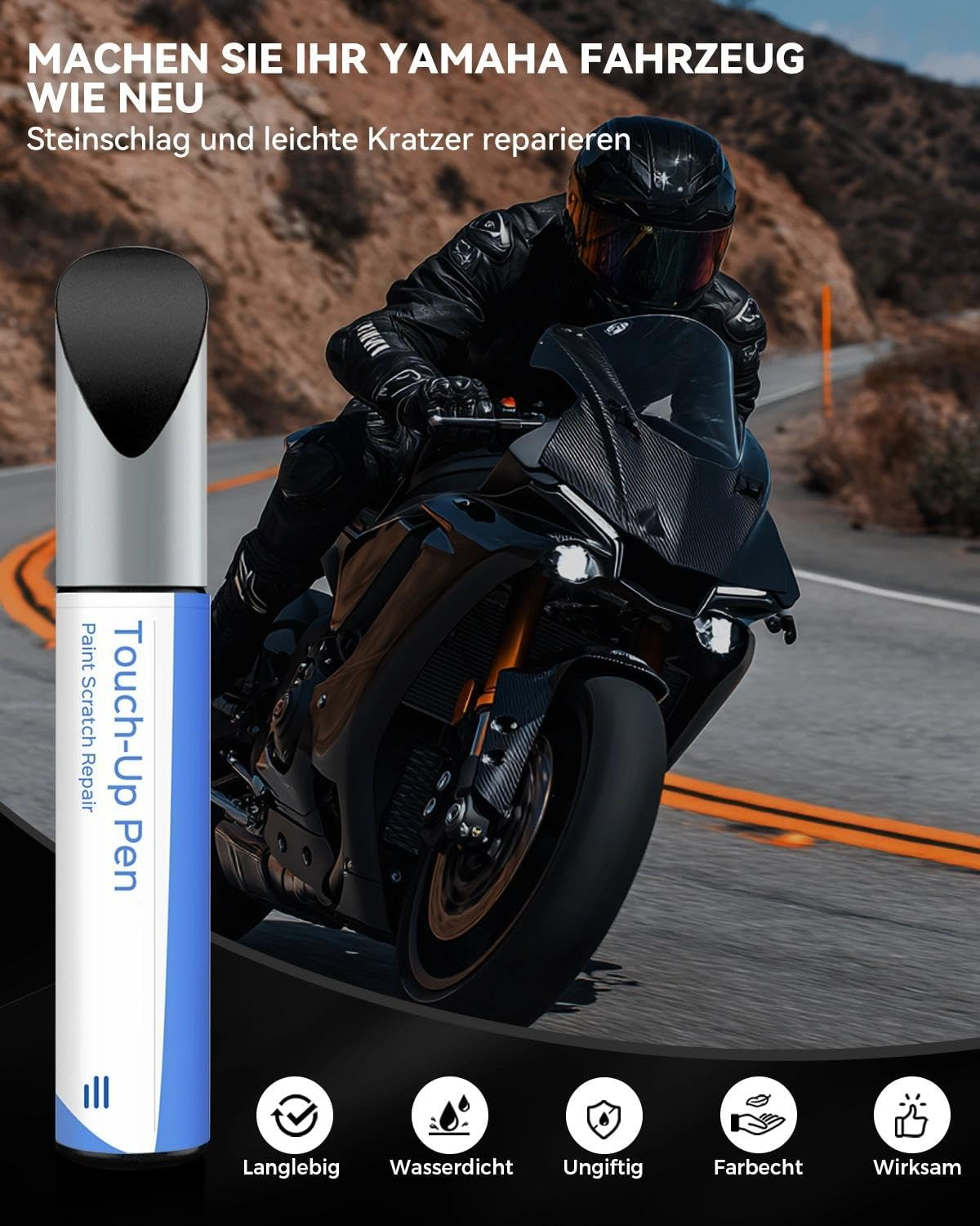 0903 BLACK METALLIC X RAVEN MOTORCYCLE MOTORCYCLE TOUCH up PAINT for YAMAHA image number 5