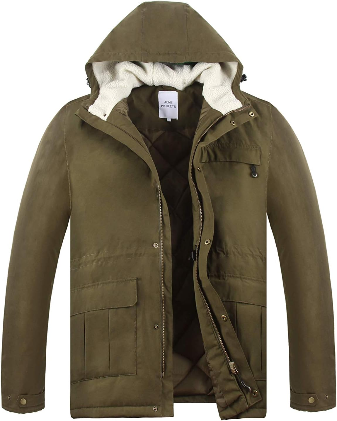 Acmelogy Men'S Waterproof Parka 3M Thinsulate Winter Warm Snow Coat Windproof Rain Jacket 8000Mm/3000Gm