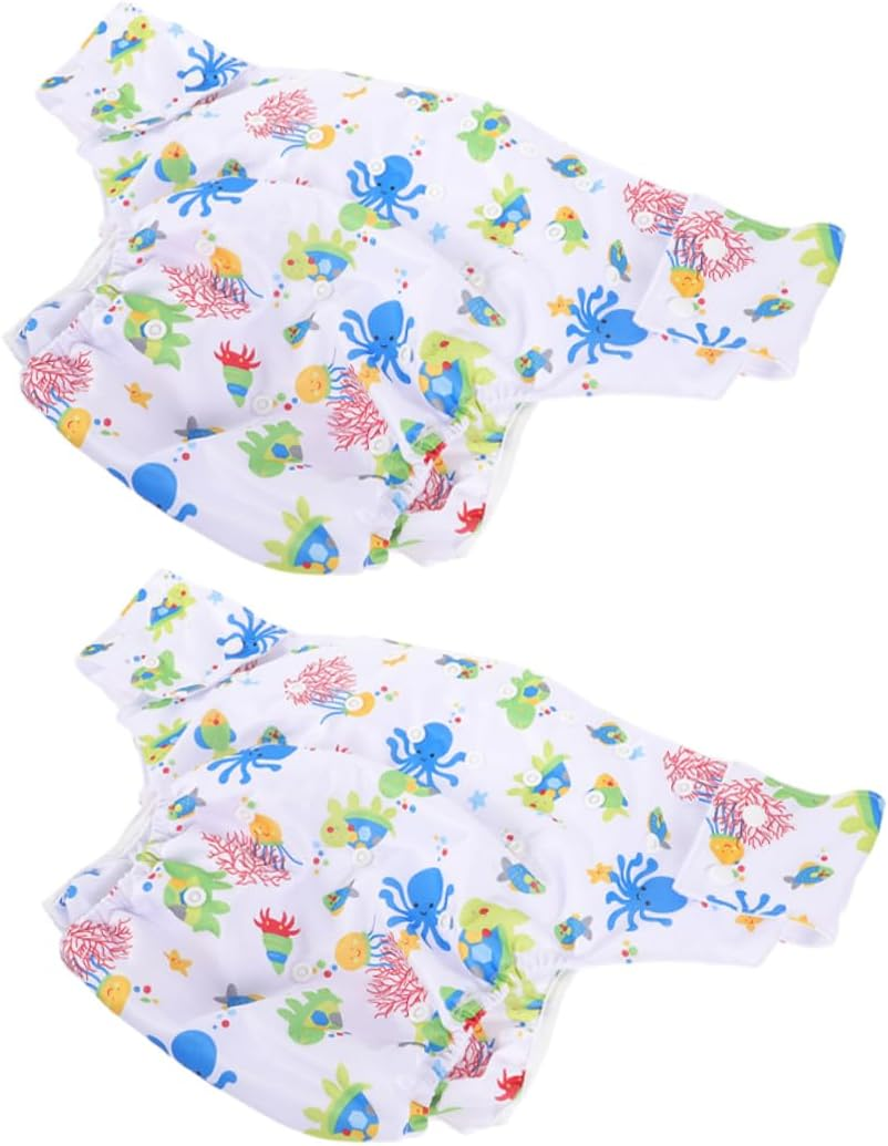 ERINGOGO 2Pcs Nappies Elderly Diapers for Senior Women Washable Incontinence Pants Adult Diapers Cover Snaps Breathable Adult Cloth image number 6