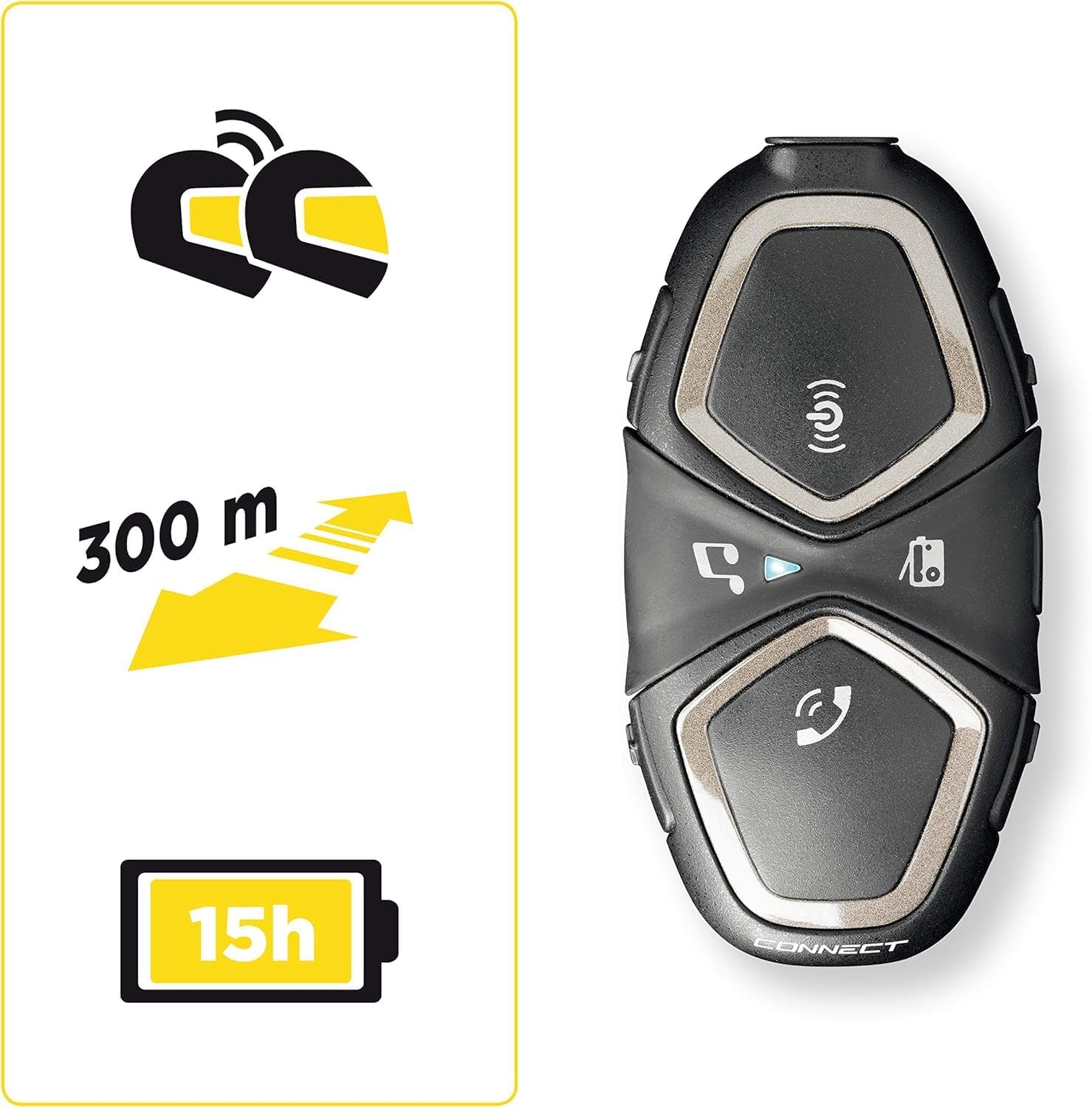 INTERPHONE Connect HD Motorcycle Helmet Single Intercom Stereo Headphones with High Fidelity 40Mm Pilot Use Distance 300M Autonomy 12 Hours Radio GPS TFT Waterproof image number 2