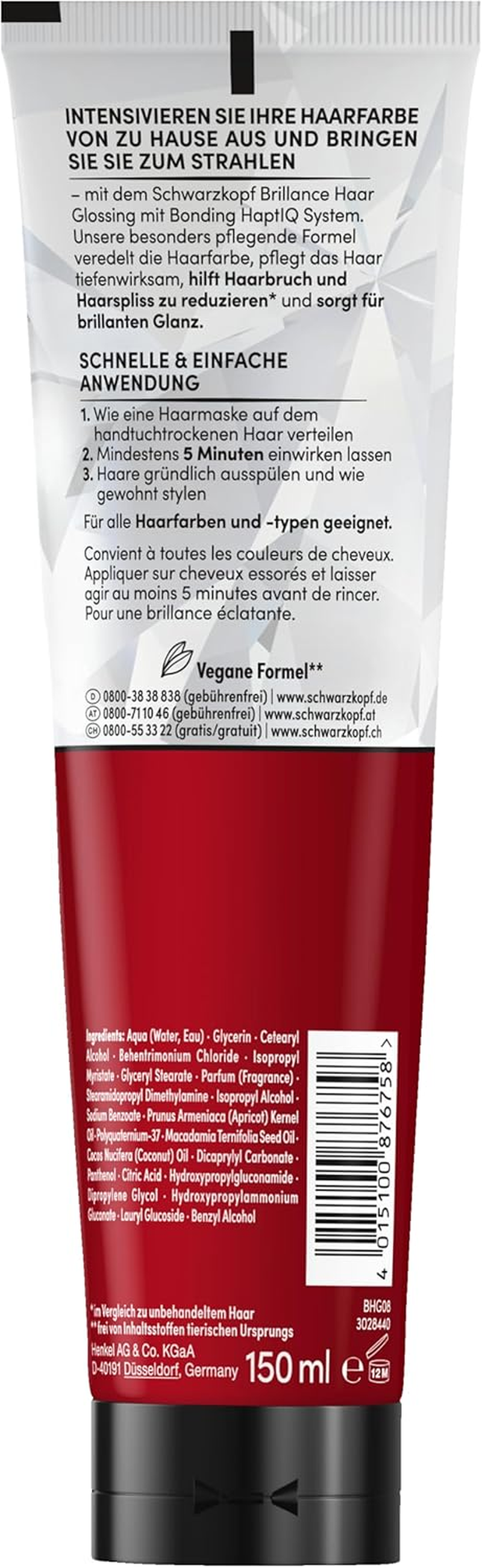 Brillance Shine Treatment, Hair Glossing Diamond Transparent (150 Ml), Glossing for Hair Intensifies Any Hair Colour, Can Be Applied like a Hair Mask image number 2