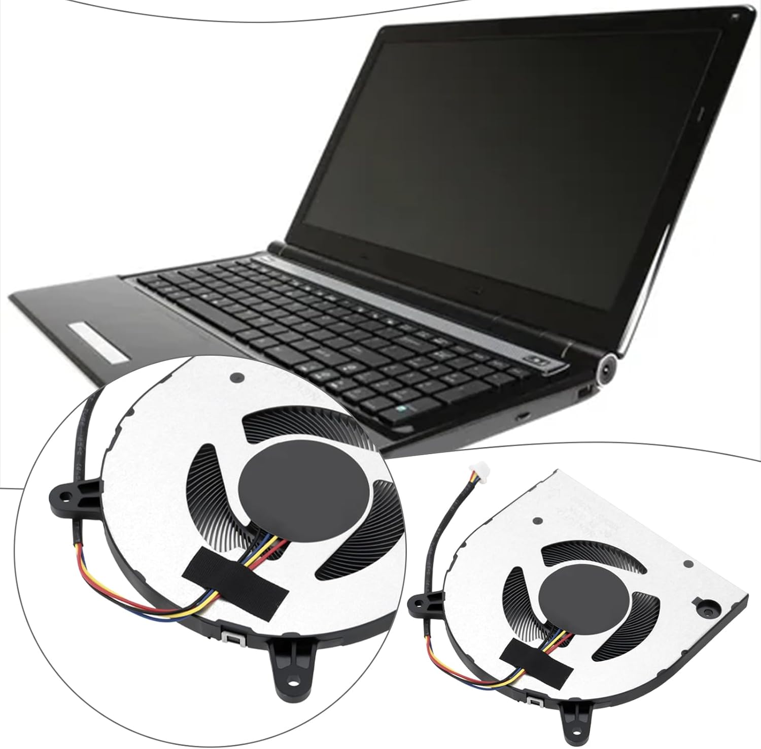 Create Idea 1Pc DC5V 0.50A 4-Pin Laptop CPU Cooling Fan Laptop Radiator Compatible with LGA 1155 Socket H2 BF07505H05FP Notebook Heatsink Part