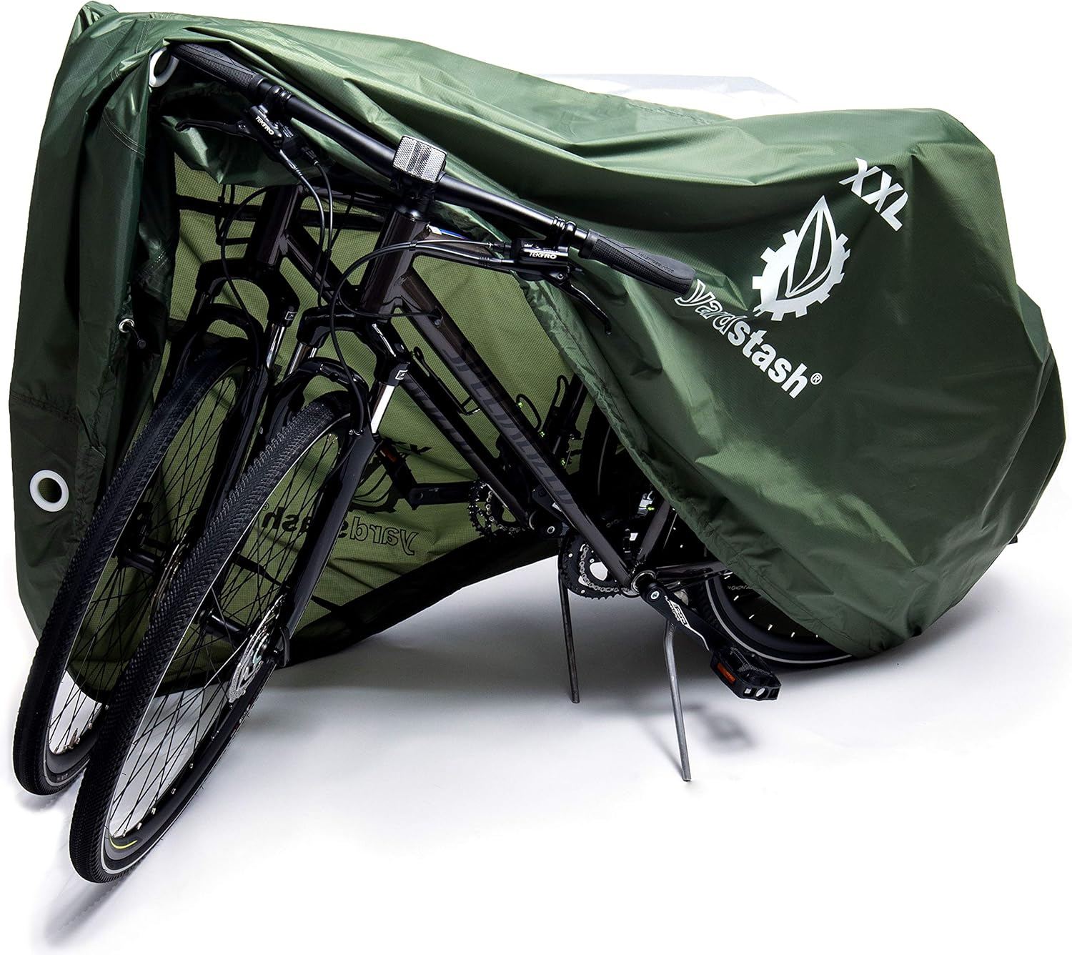 Yardstash Bike Cover &ndash; XXL Reflective Bicycle Covers for outside Storage - Waterproof & Weatherproof Garden Tarp Shelters for Bikes, Trikes, 29Ers, and Electric Bicycles &ndash; Green image number 4