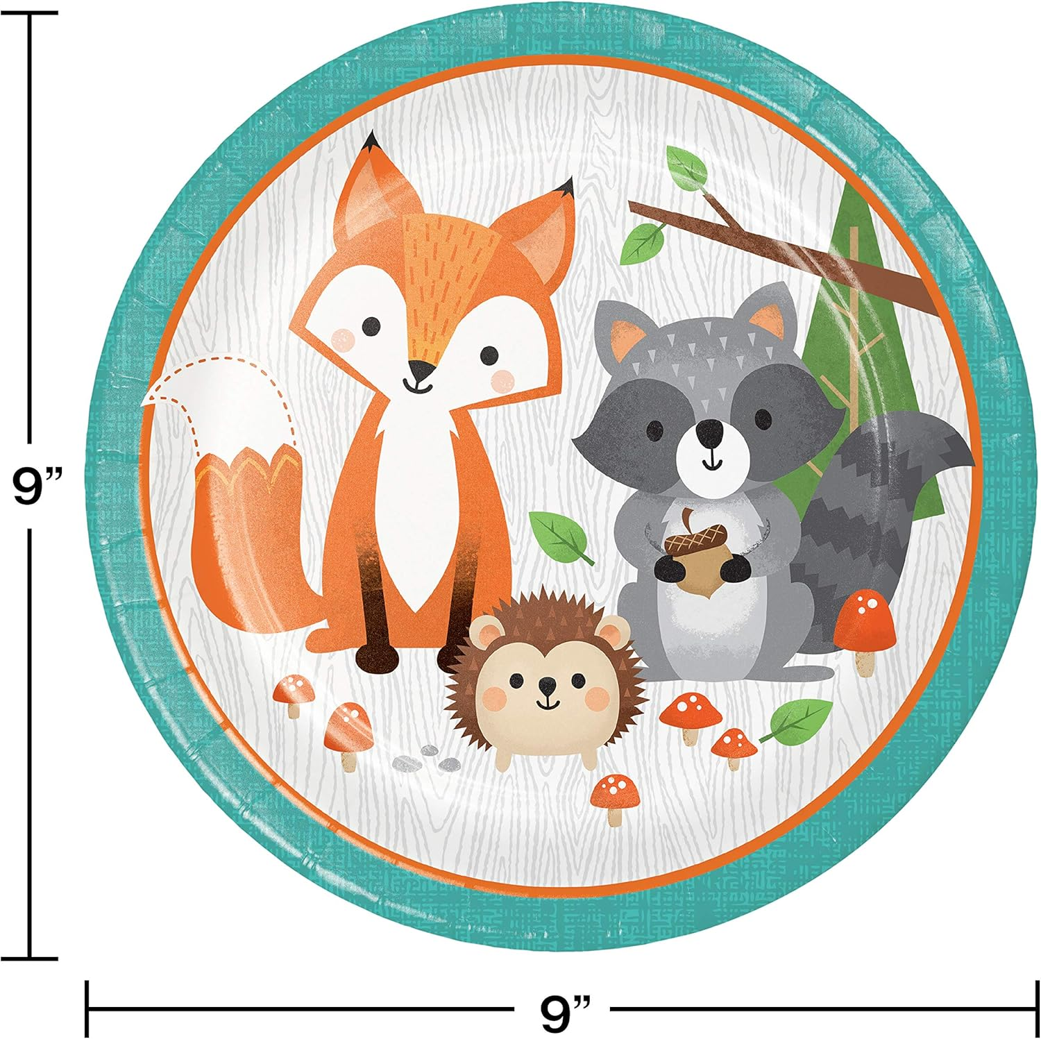 Creative Converting Wild One Woodland 8 Carat Paper Plates, Multi-Colour