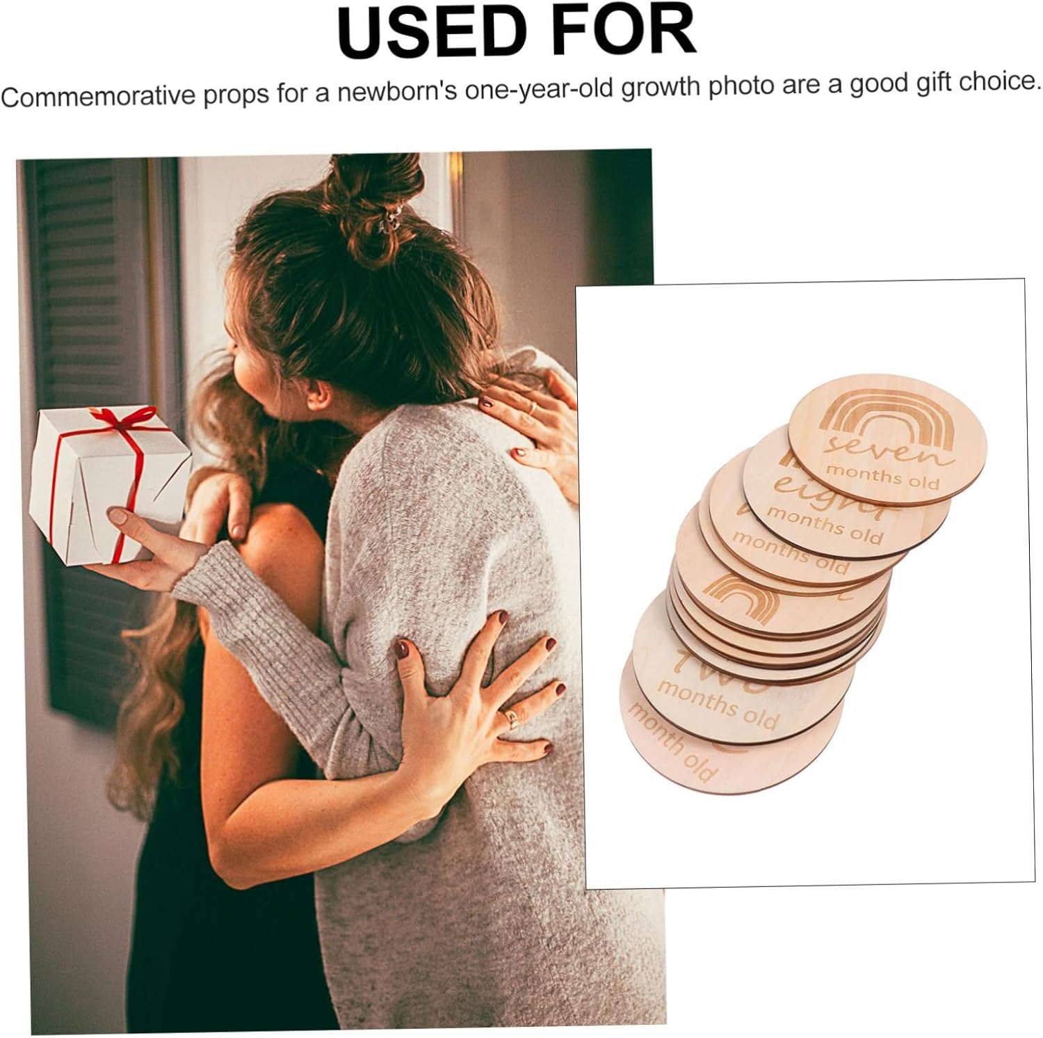 GALPADA Creative Baby Milestone Cards Infant Birth Month Commemorate Double-Sided Rainbow Design 13Pcs Set for Newborn Photography and Monthly Memory Recording image number 5