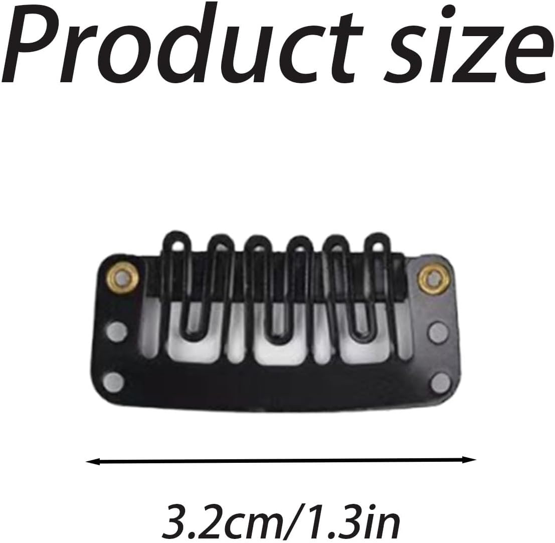 Dinghaole 30PCS Premium 32Mm Alloy Hair Extension Clips - Salon-Grade Hold for Wigs & Clip-Ins (Matte Black) image number 1