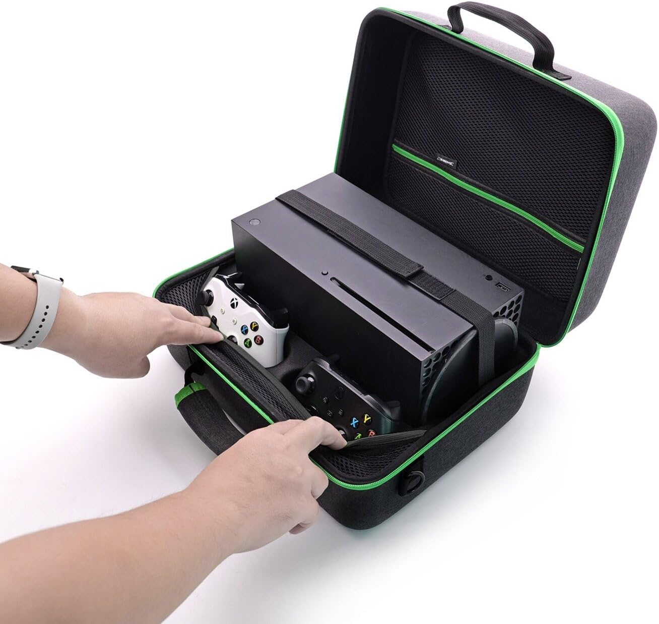 Carrying Case for X Box Series X, for X Box Series S Game Consoles and Other Accessories, Travel Case Fits for Console, Controllers, Cables & Other Accessories Precisely image number 4