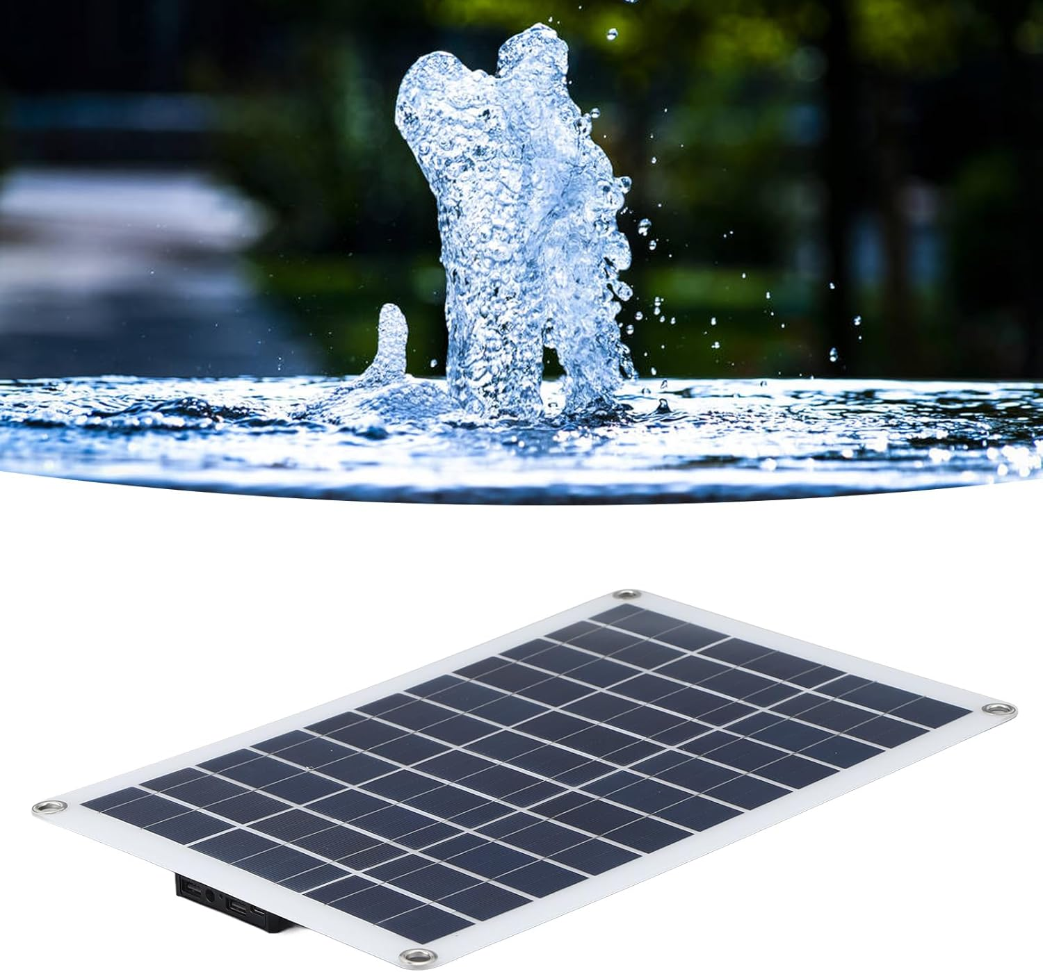 Solar Water Pump 12V 800L/H, Quiet Solar Fountain Pump with Adjustable Panel for Pond Bird Bath Garden, Green Energy (Battery Not Needed) image number 2