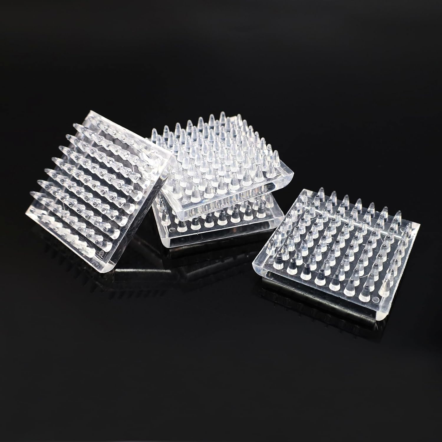 8Pcs Carpet Protectors Caster Cups Furniture Cup for Sofas Transparent Furniture Spiked Caster Cups, 1.89"X1.89"X0.63" image number 3