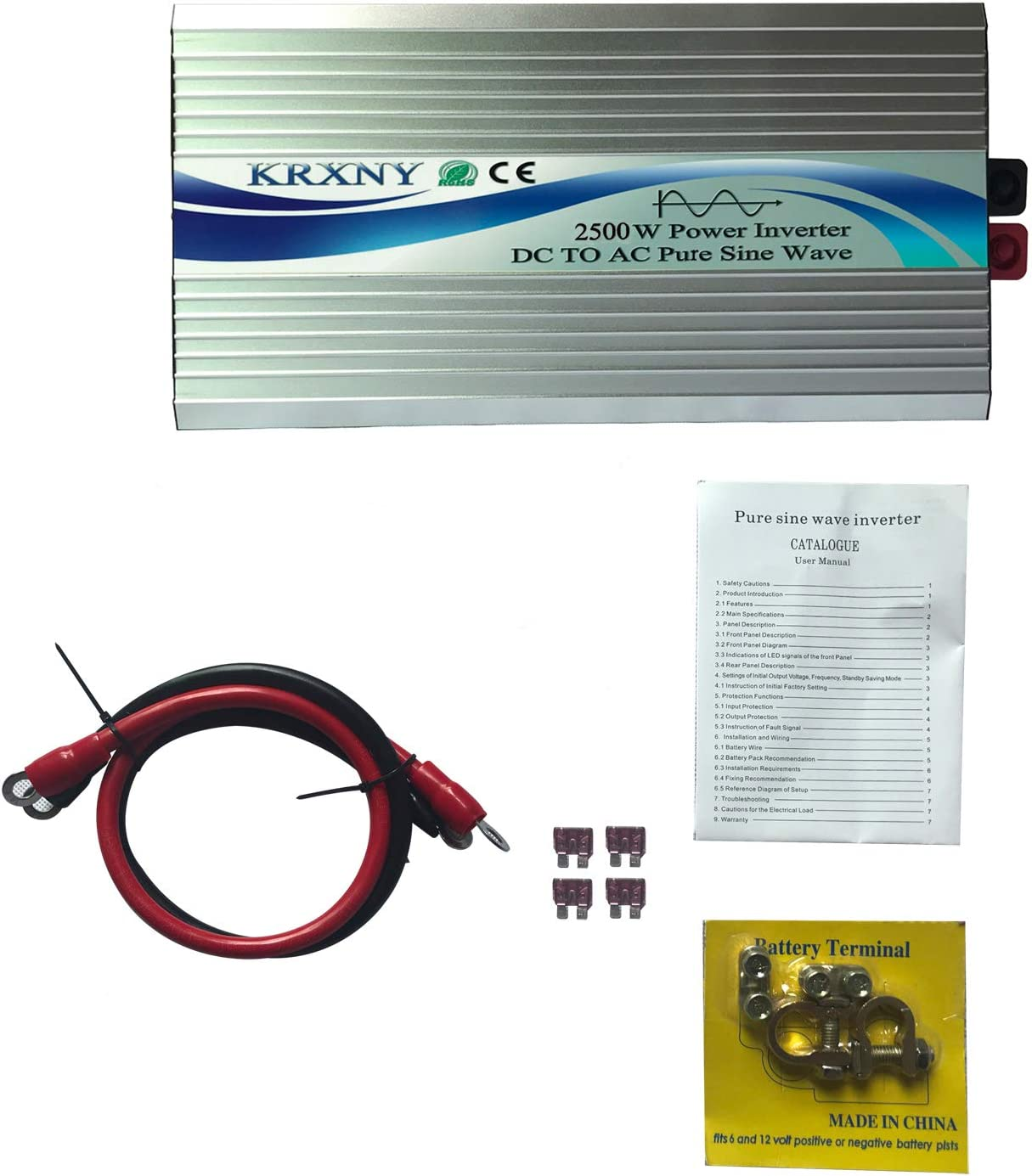 2500W Pure Sine Wave Power Inverter 24V DC to 240V AC 50HZ Converter for Car RV Home Solar image number 3