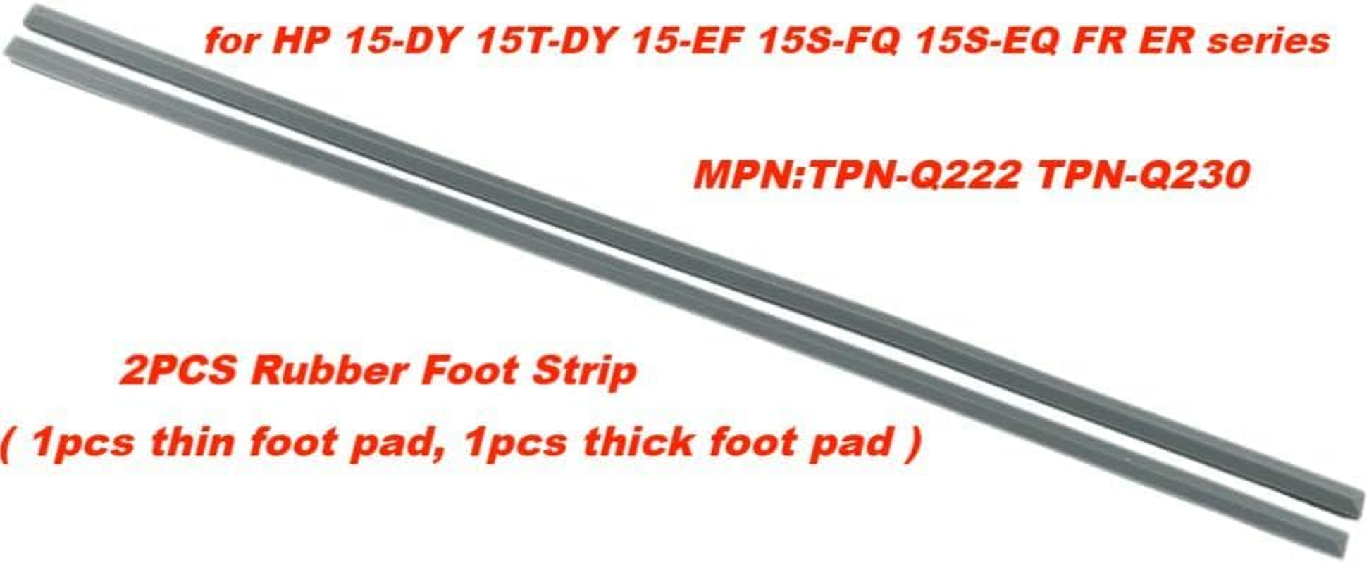 Rubber Feet Strips Replacement for HP Laptop 15-DY 15T-DY 15-EF 15S-FQ 15S-EQ 15-FR 15-ER 15S-FR TPN-Q222/230 for Laptop Bottom Case Non-Skid Silicone Bumper Rubber Foot Strips L63597-001