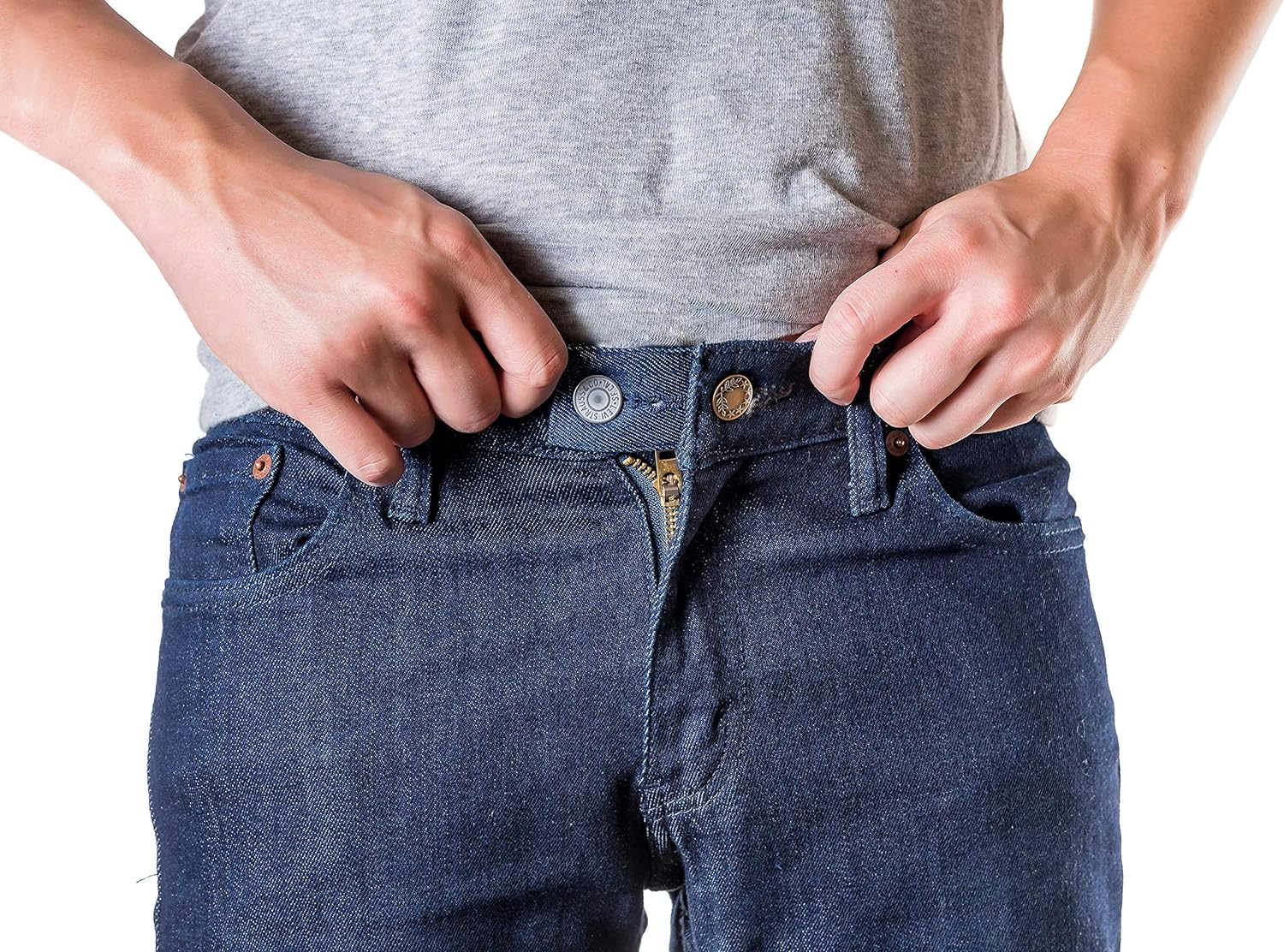 Johnson & Smith Waistband Extenders Button Extender for Pants | Pack of 3 with Different Shades | Polyester and Cotton Blended Material | Premium Metal Buttons | Button Extender for Jeans