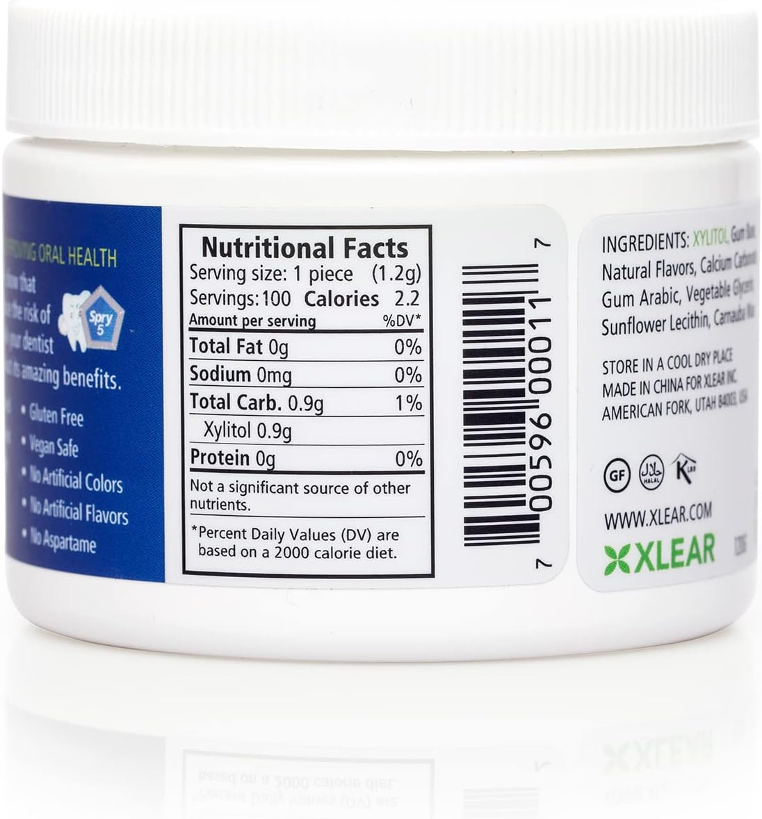 Spry Fresh Natural Xylitol Chewing Gum Dental Defense System Aspartame-Free Sugar Free Gum (Peppermint, 100 Count - Pack of 2) image number 4