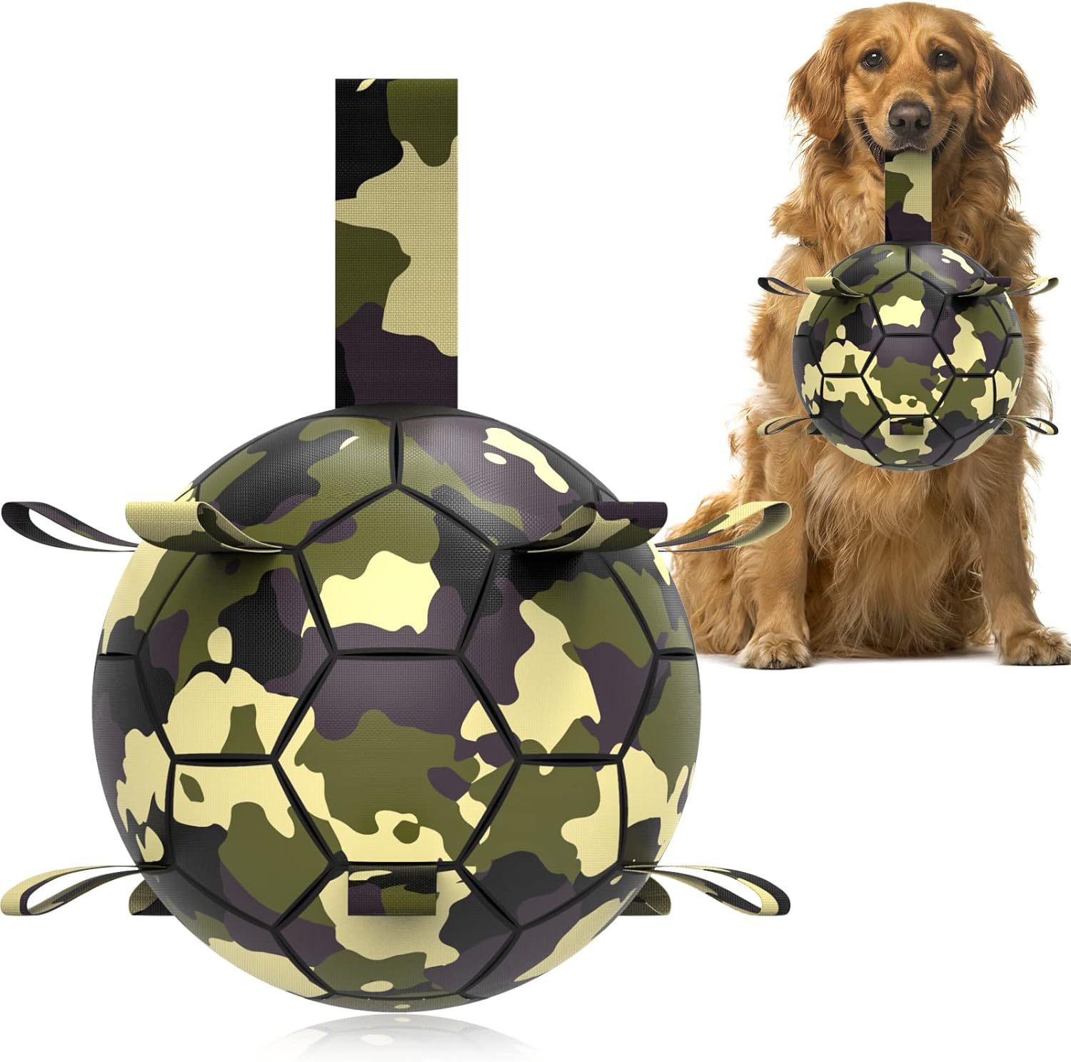HETOO Dog Ball, Dog Toy Ball with Rope, Interactive Dog Ball for Touring, Durable & High Bounce & Floating Ball for Dogs, Birthday Gifts, Indoor & Outdoor, Medium (6 Inches)