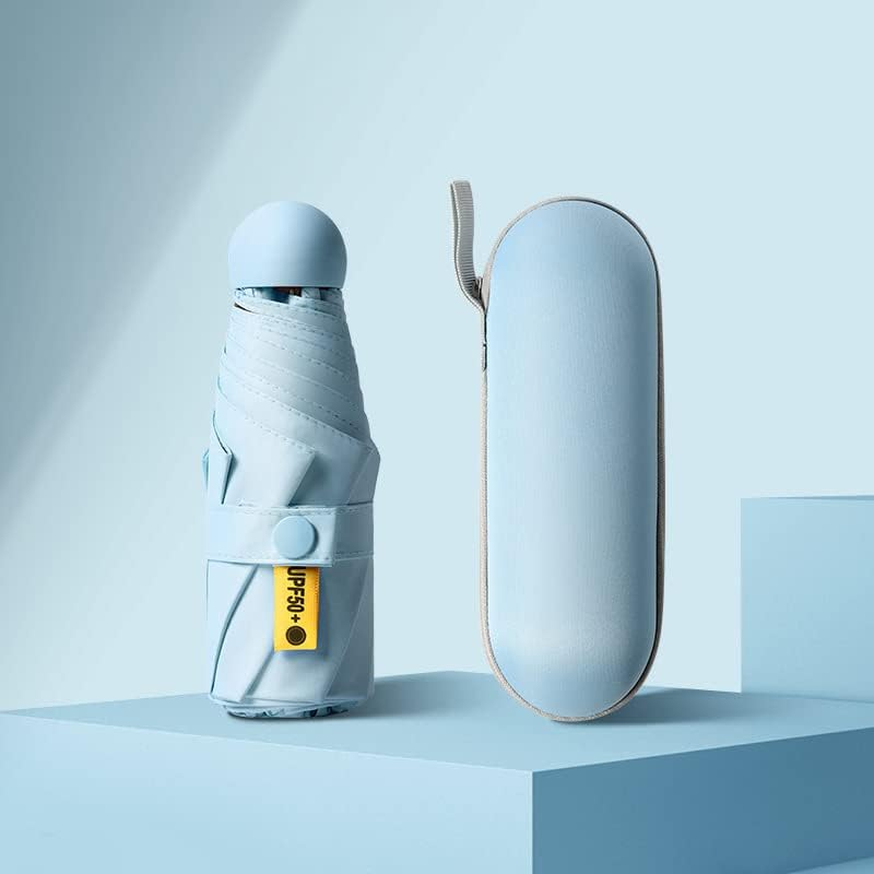 Travel Mini Umbrella, Small Compact UV Umbrella with Protective Case, Lightweight Tiny Pocket Umbrella for Purse, Sun & Rain Umbrellas Mini Travel Windproof Umbrella with 95% UV Protection