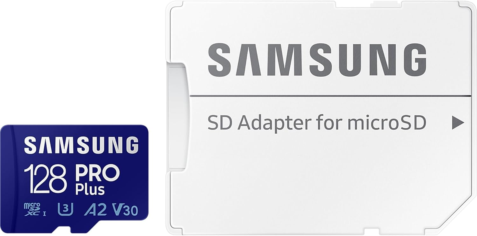 Samsung PRO plus Microsd Card + USB Card Reader, 128 GB, for Mobile Gaming on Smartphones, Tablet and Handheld Consoles, UHS-I U3, Full HD & 4K UHD, 180 Mb/S Read, 130 Mb/S Write, MB-MD128SB/WW image number 1