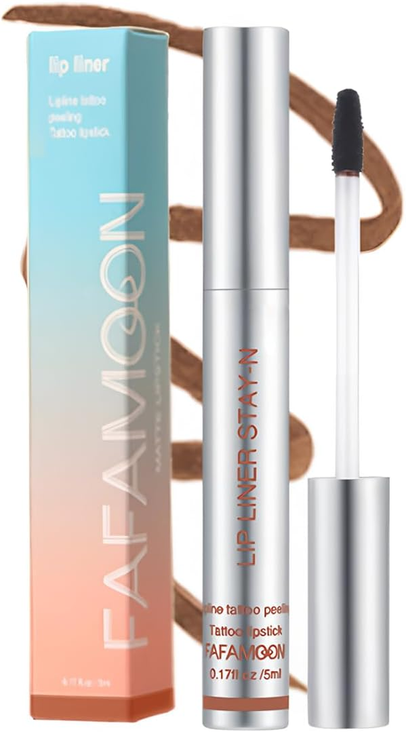 Peel off Lip Liner Stain Long Wear Tattoo Lip Stain Long Lasting, Detachable Pencil Waterproof Transfer-Proof, Highly Pigmented Color Finish Lip Tint Stain (03#Vintage, M)
