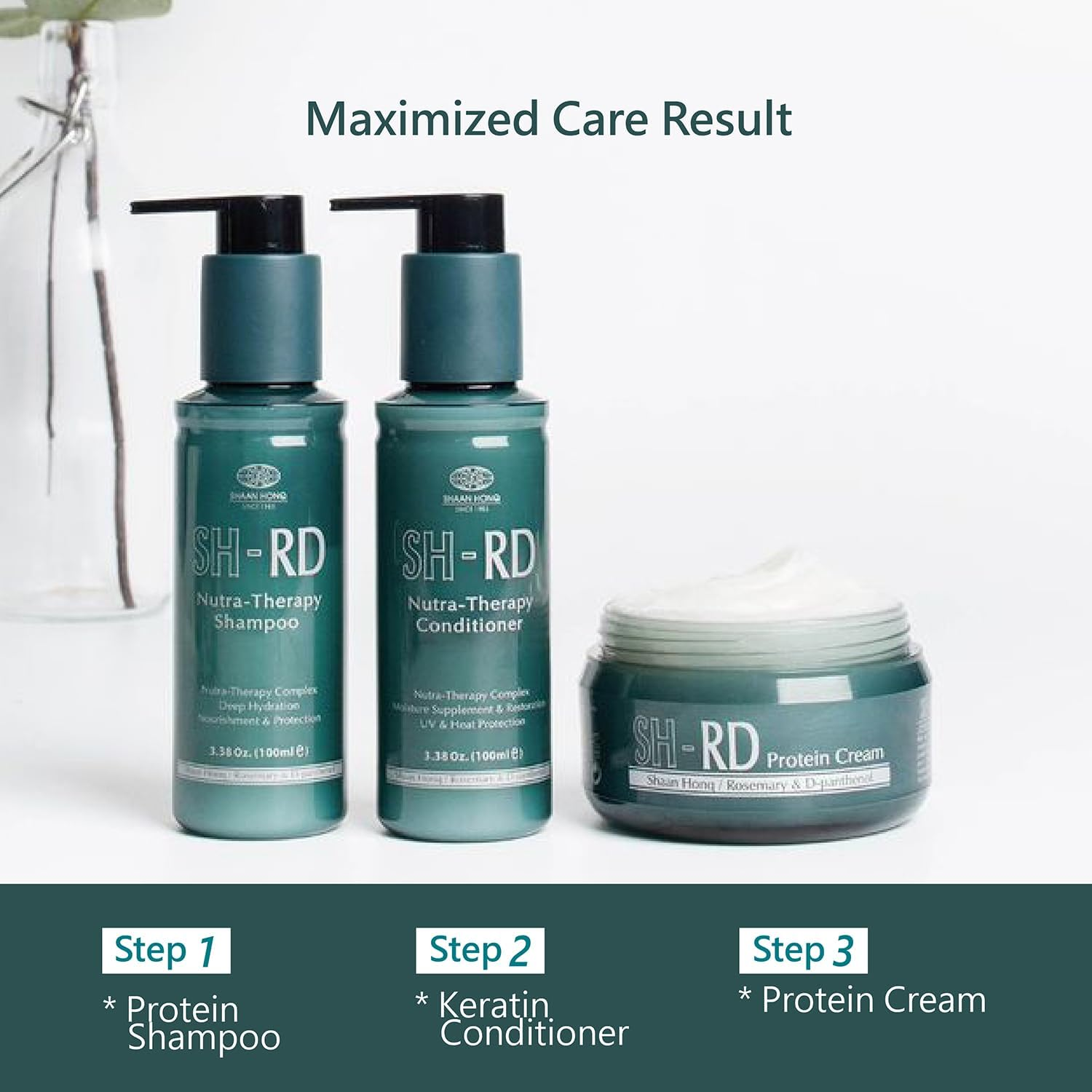 SH-RD Protein Cream for Dry Damaged Hair | Protein Leave-In Conditioner to Restore, Revitalize and Repair Split Ends | Conditioning Hair Cream for All Hair Types - 1.69Oz/50Ml image number 6