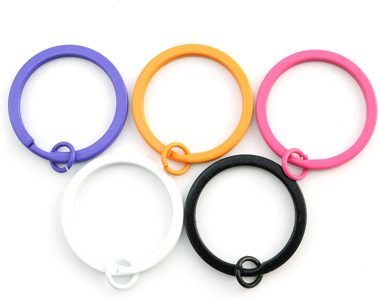 NX Garden 50PCS 30Mm Colorful Flat Key Chain Ring Metal Split Keychain Key Ring for Car Home Keys Organization