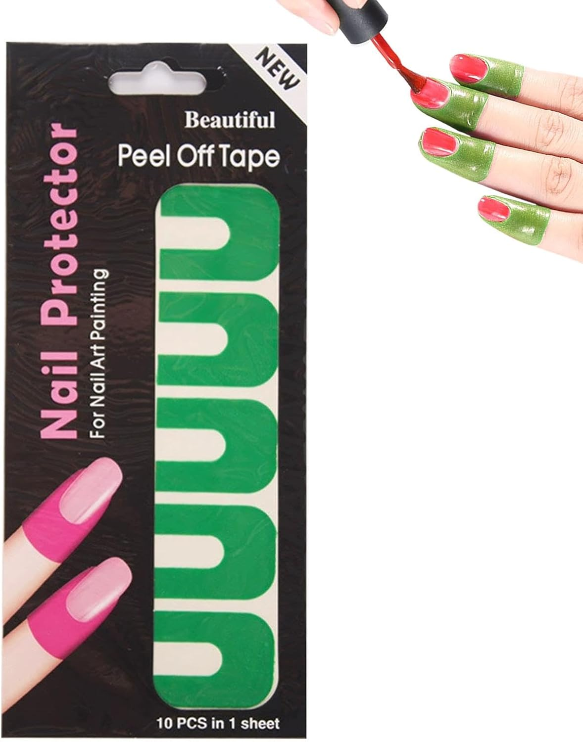 Nail Skin Protector | U-Shape Soft Nail Guards for Polish,Spill Proof Stickers, Peel off Nail Stickers, Nail Tape for Fingers
