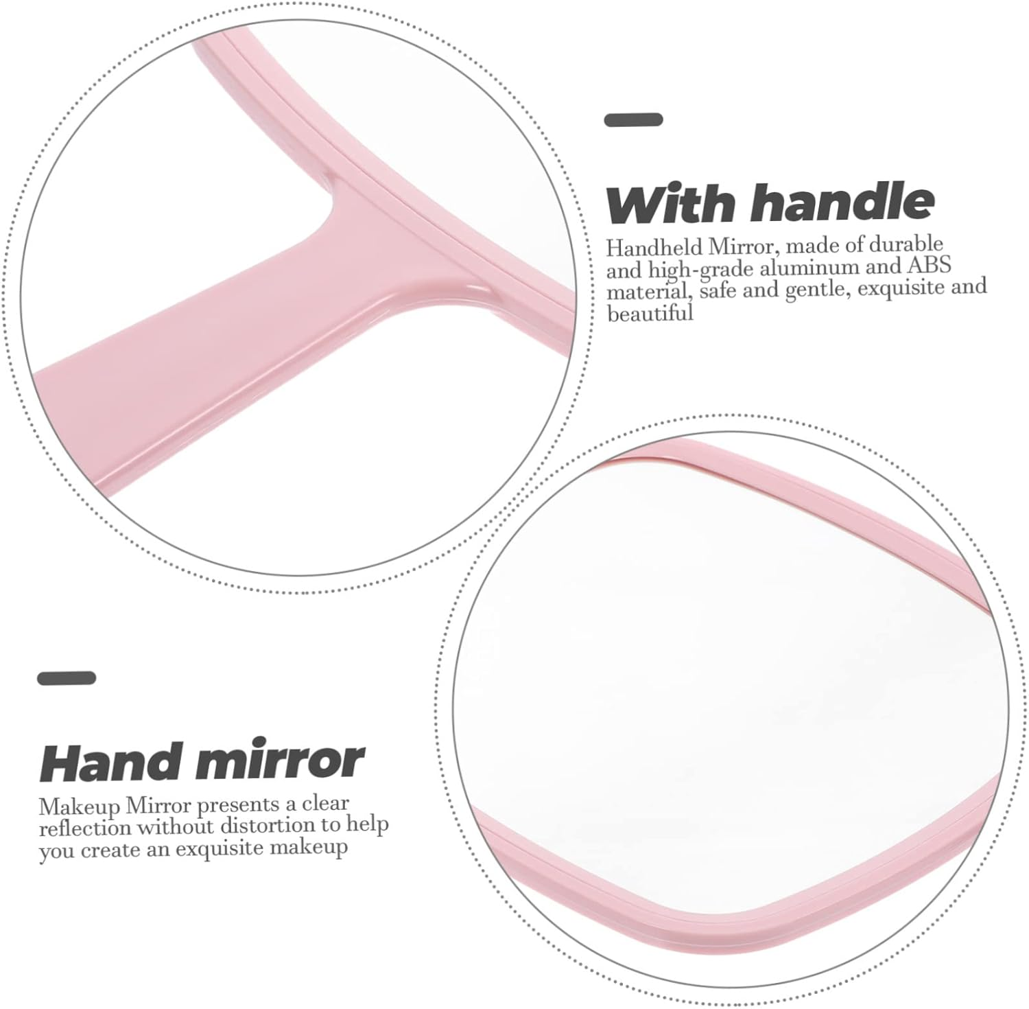 Baluue Handheld Portable Makeup Mirror Compact Ergonomic Design for -Ups Lightweight and Stylish Hand Mirror for Women for Travel and Outdoor Use image number 5