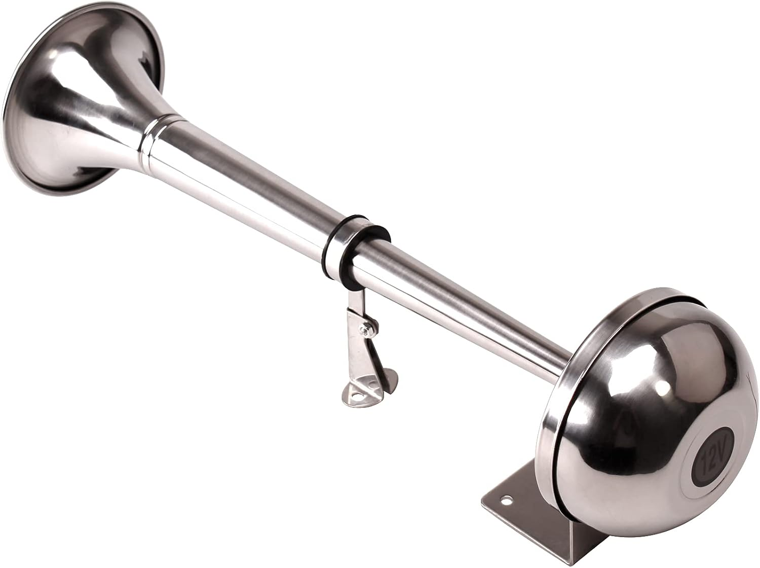 FARBIN 12V Marine Horn, Single Trumpet Stainless Steel Horn, Waterproof Electric Horn for Ships Boats Sailboats Yachts Trucks SUV RV Touring Car Etc. (Single Stainless Steel Short Pipe, 12V) image number 5